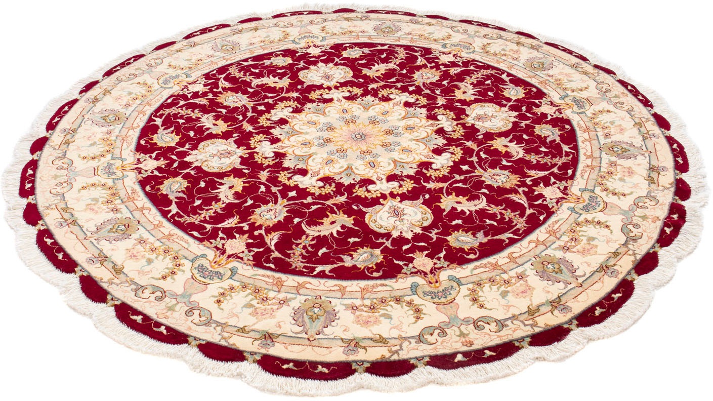 Image of morgenland Orientteppich »Perser - Täbriz - Royal rund - 150 x 150 cm - dunkelrot«, rund, 7 mm Höhe, Wohnzimmer, Handgeknüpft, Einzelstück mit Zertifikat bei Ackermann Versand Schweiz