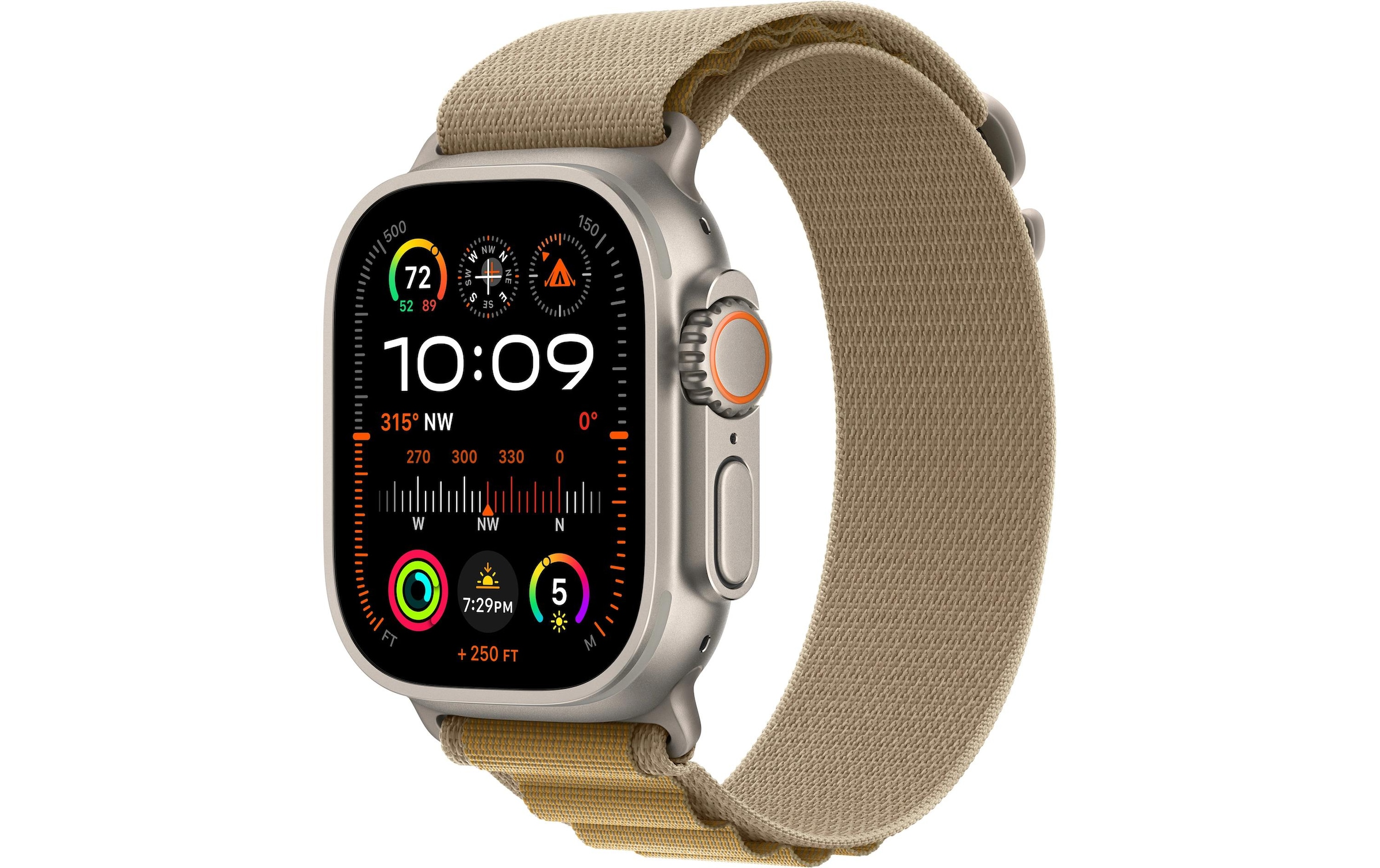 Apple Watch Ultra 2 Titan, 49 mm, GPS + Cellular, Alpine Loop M, Natur