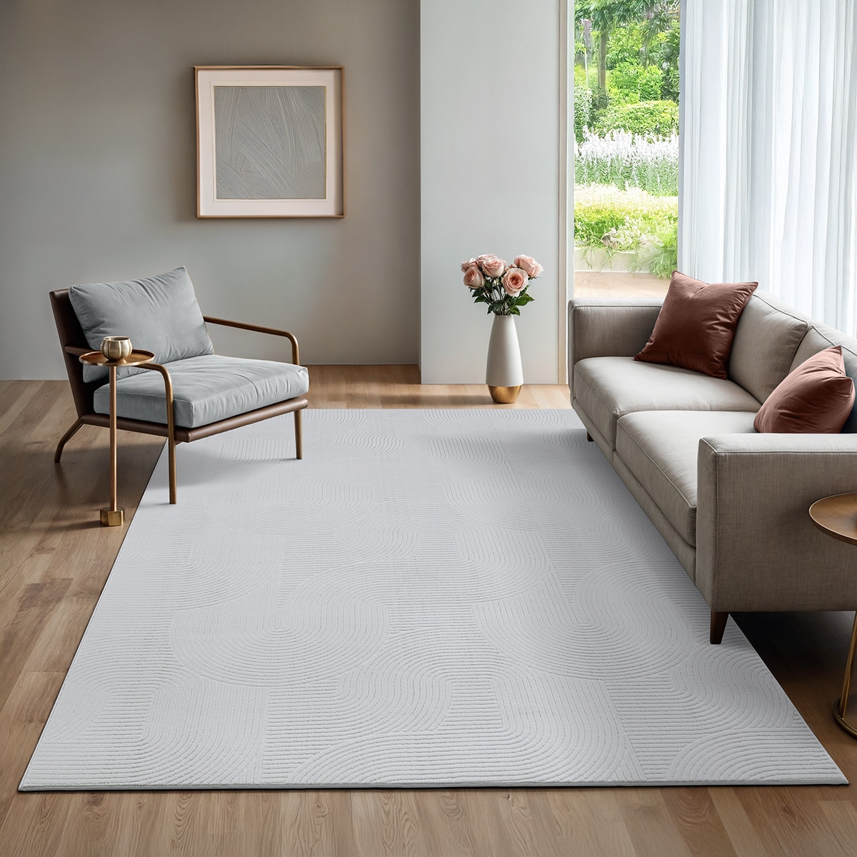 Image of the carpet Teppich "Rio" rechteckig 8 mm Höhe weicher Wohnzimmer Teppich rutschfest 3D-Optik