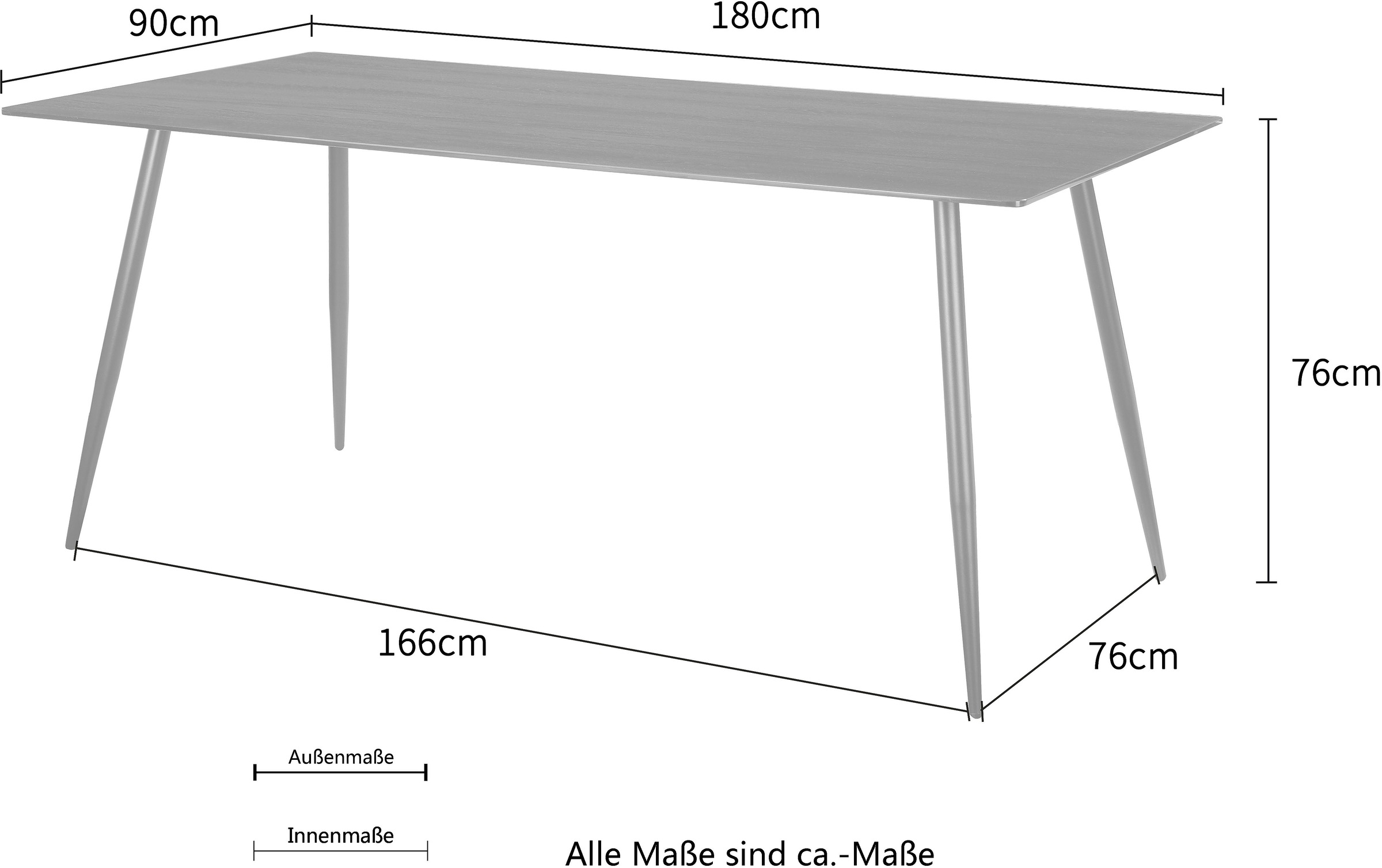 Home affaire Esstisch »Turah, TOPSELLER!«, (Tisch, Esstisch), mit Glasplatte in Holzoptik, zeitloses Design, pflegeleicht