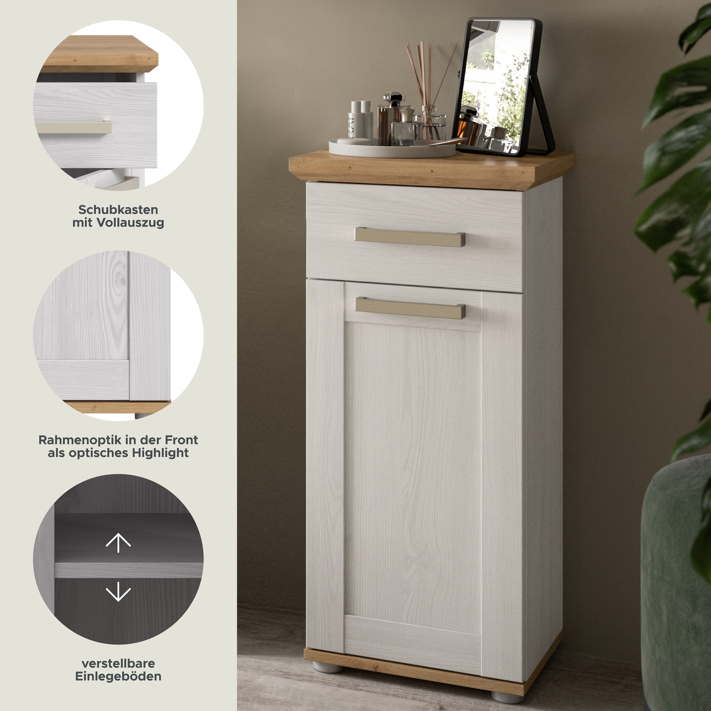 welltime Unterschrank »COSENZA« 1 Stk. tlg. Standschrank, Badezimmerschrank, Bad, Badezimmer