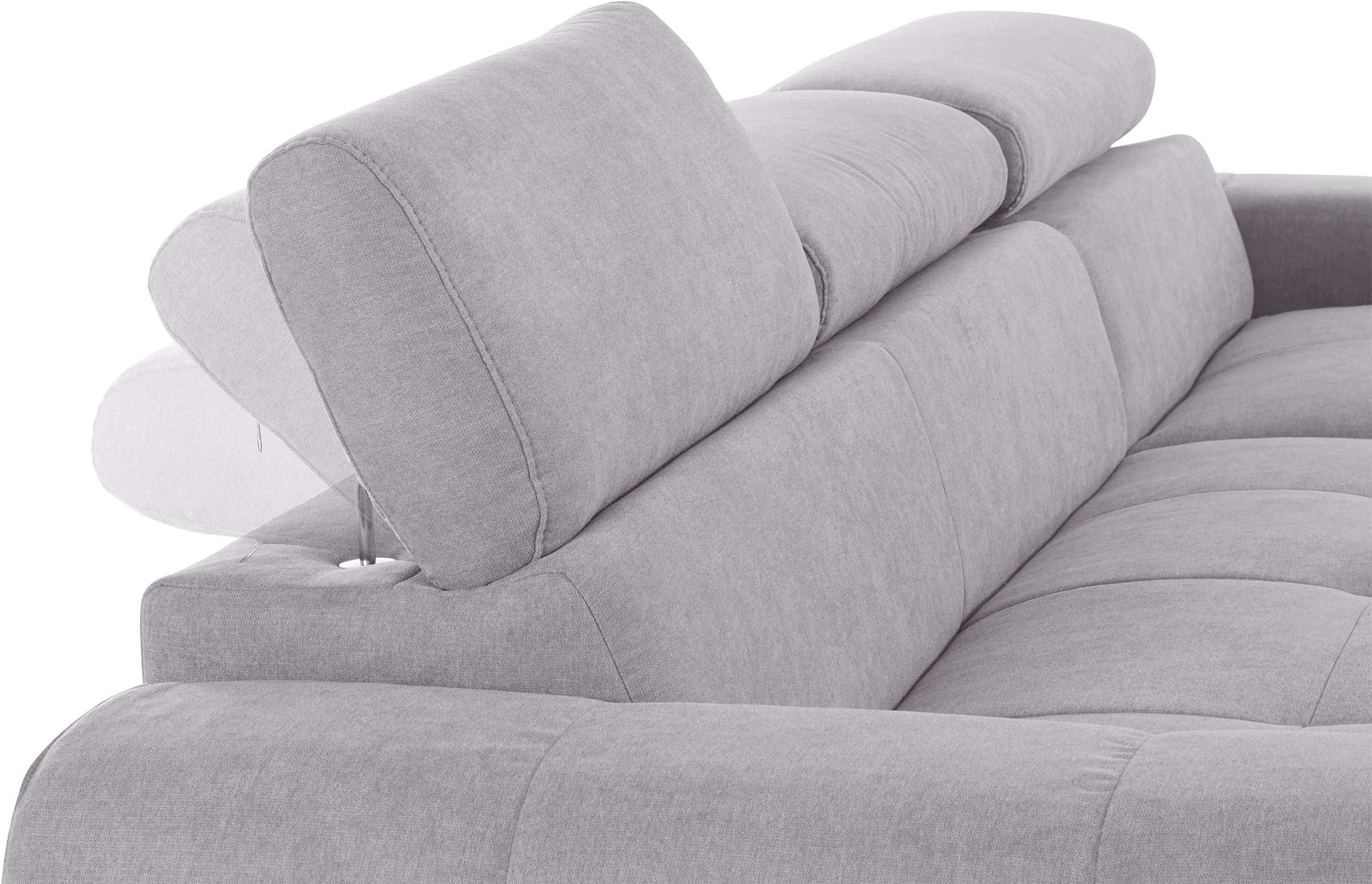 COTTA Ecksofa »Mia L-Form mit 3 Zierkissen«, wahlweise mit Bettfunktion, Bettkasten, Beleuchtung & Wireless-Charger