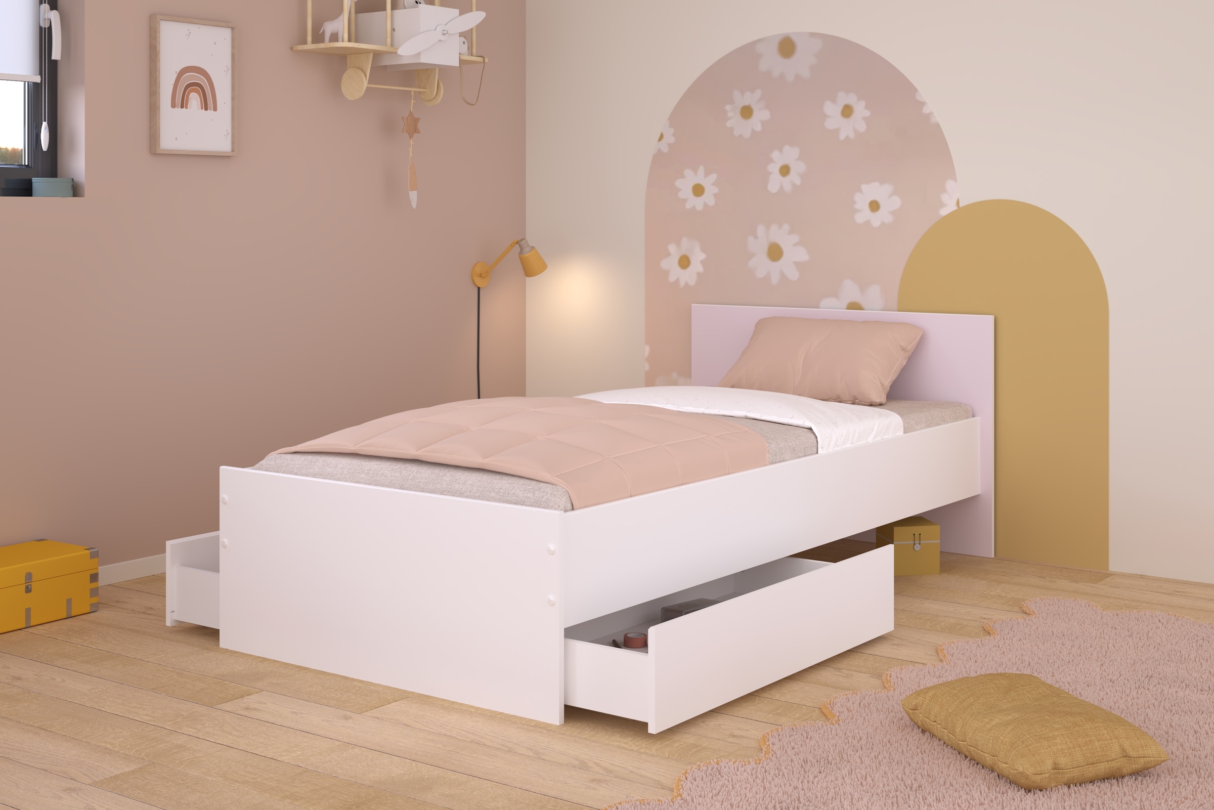 Parisot Lit de rangement »Pirouette 5« Ensemble, 1 tlg. Kopfteil - drehbar Grau oder Rosa