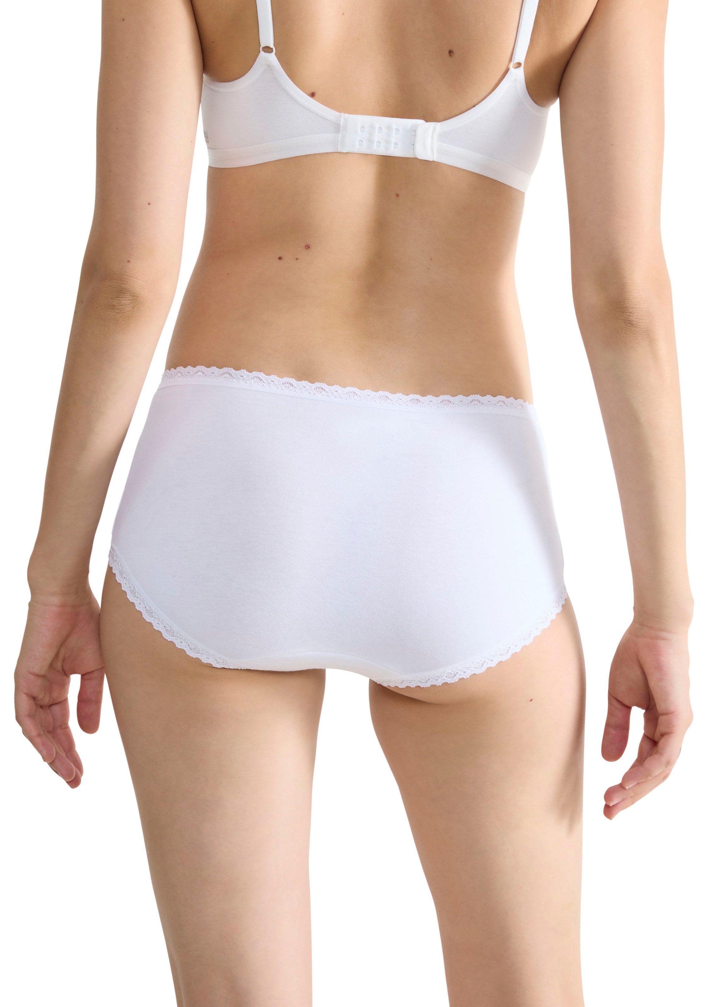 sloggi Midislip »24/7 Cotton Lace« 3er Pack,  mit zarter Spitze, Baumwollmischung. blickdicht, hüftiger Schnitt