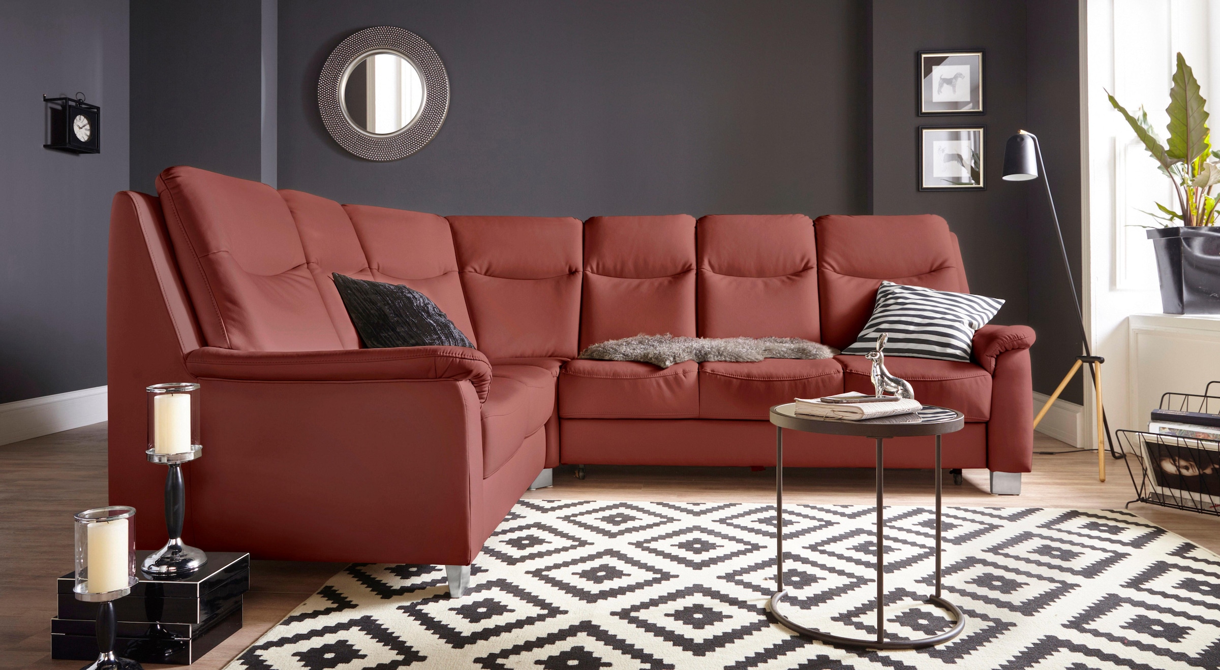 Image of sit&more Ecksofa "Boccaccio L-Form" mit Federkern und Kopfteilverstellung, wahlweise mit Bettfunktion