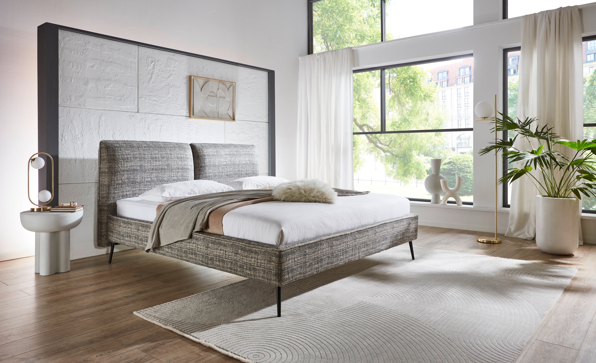 meise.möbel Polsterbett »Infinity erhältlich in verschiedenen Farben und Breiten« mit schwarzen Metallfüssen