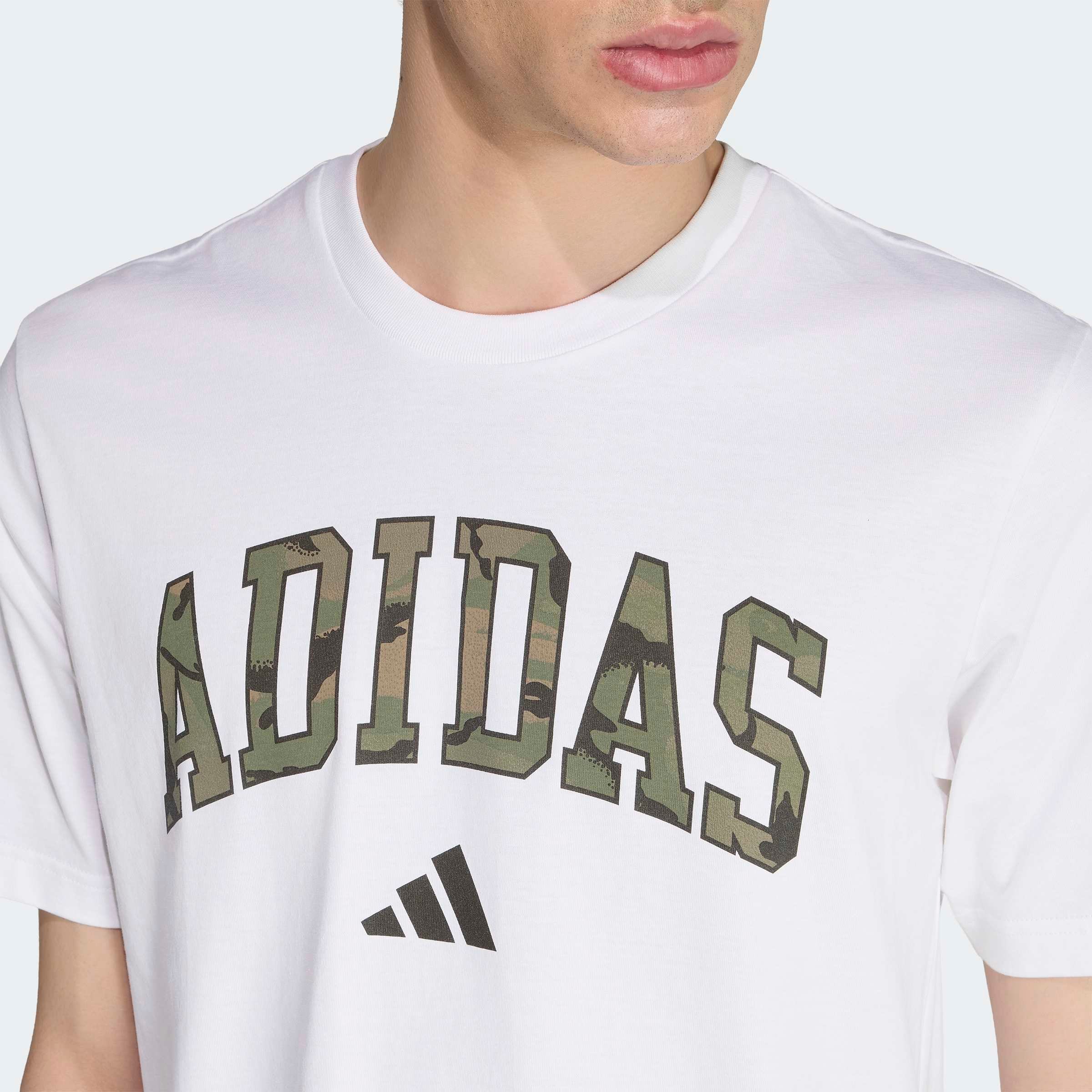 adidas Sportswear T-shirt »CAMO SCRIPT GRAPHIC« pour adultes, style sportif, sans fermeture, design basique