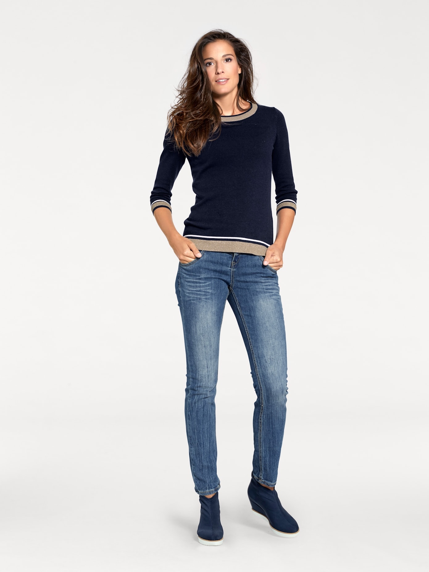 Image of B.C. BEST CONNECTIONS by heine Rundhalspullover "Rundhals-Pullover"