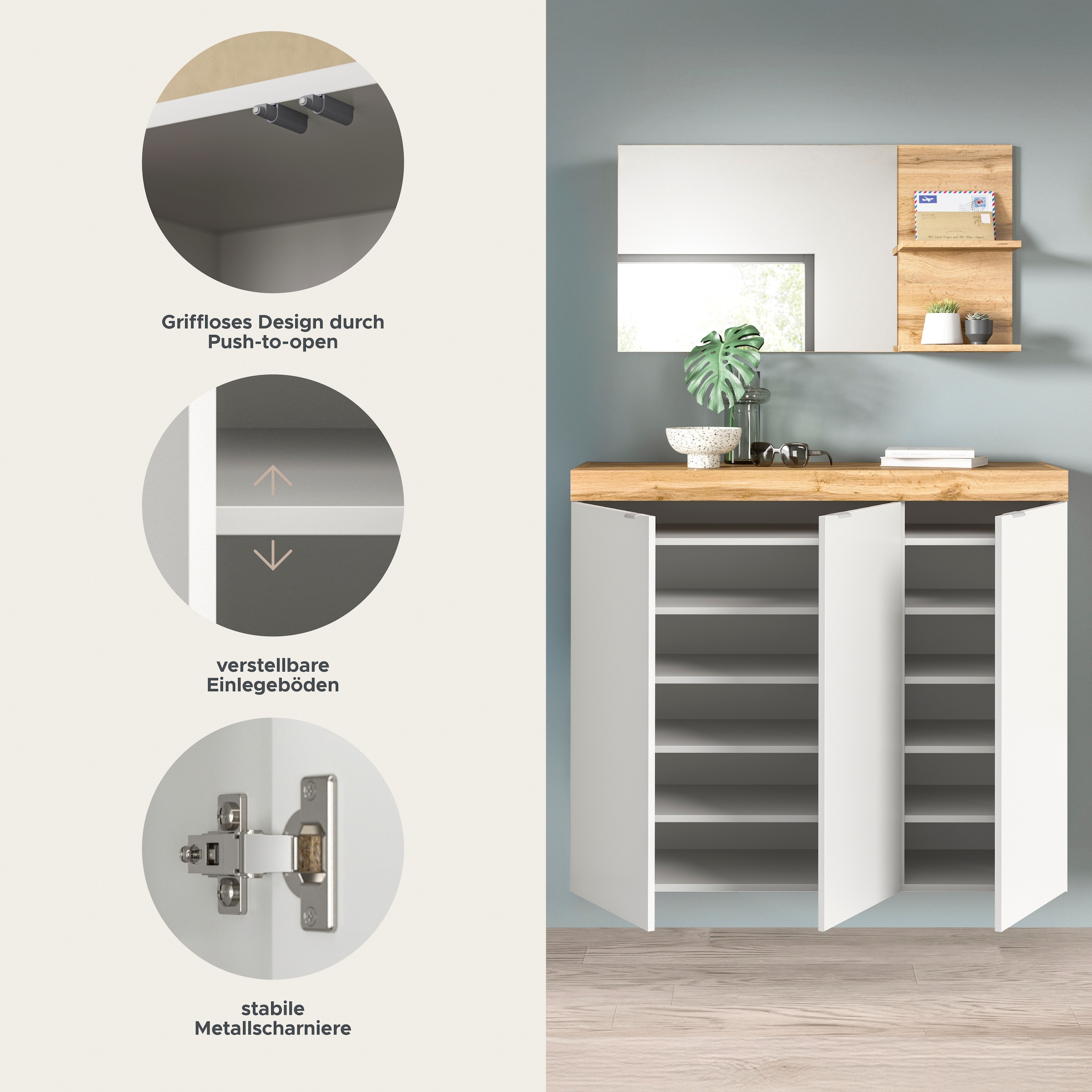 GOODproduct Garderoben-Set »MAMBO II, 2-teilig, hängend oder stehend montierbar« 2 Stk. tlg.
