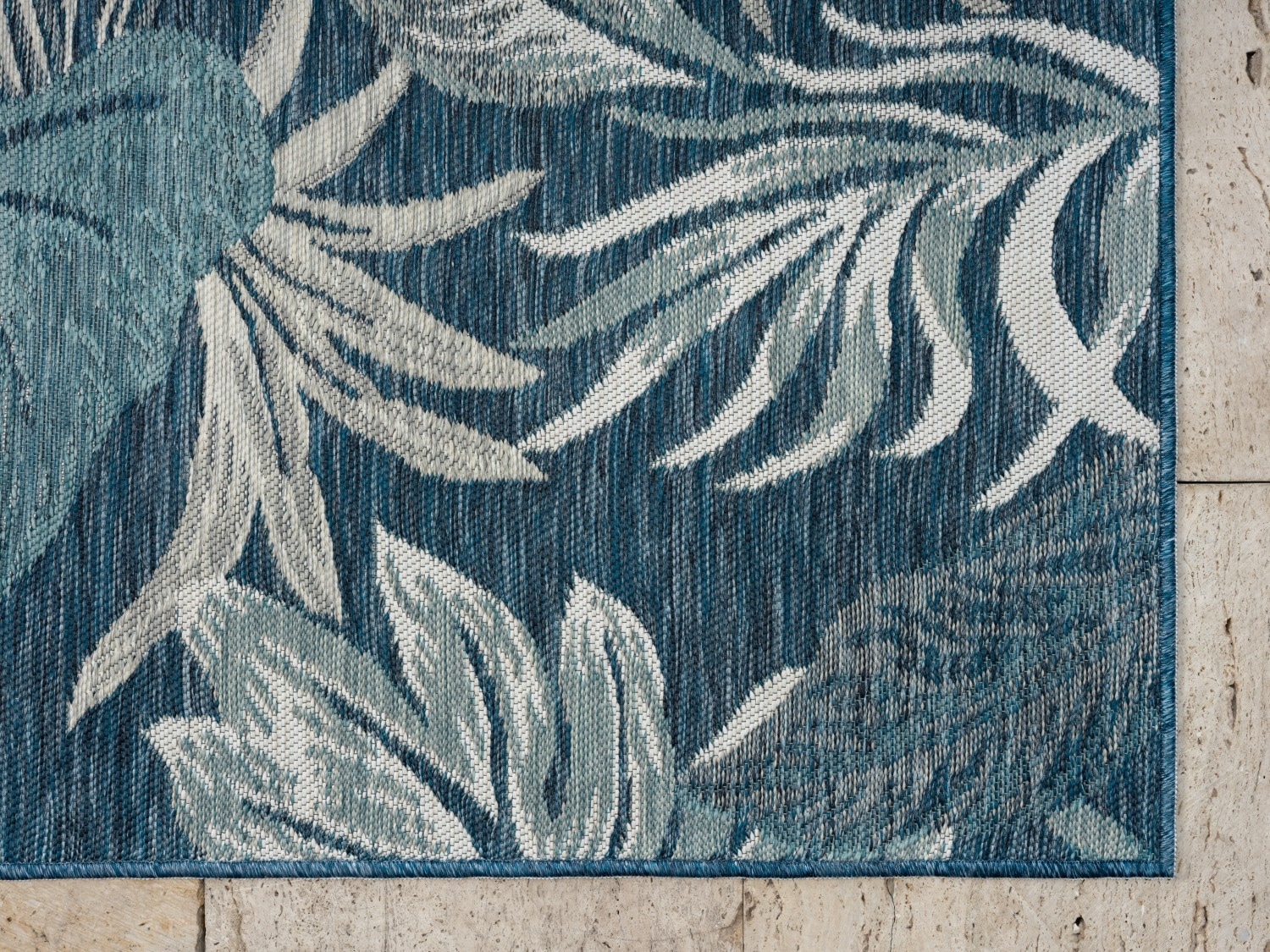 Myflair Möbel & Accessoires Teppich »Reef, LAGERRÄUMUNG!«, rechteckig, 6 mm Höhe, Wendeteppich, Blätter Motiv, Outdoor geeignet, Balkon, Terrasse