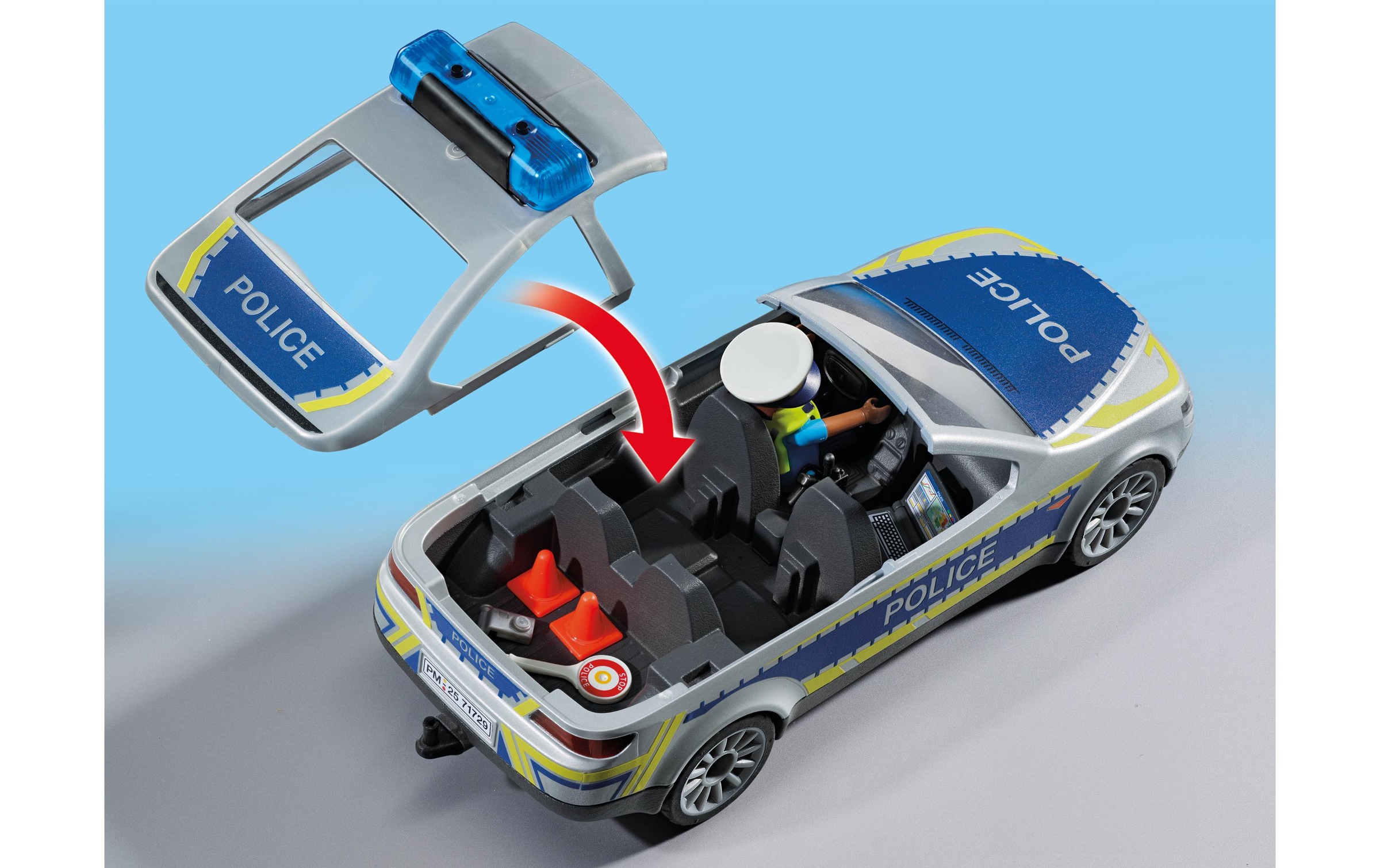 Playmobil® Spielbausteine »Action Heroes Polizei Streifenwagen 71729«, (24 St.)