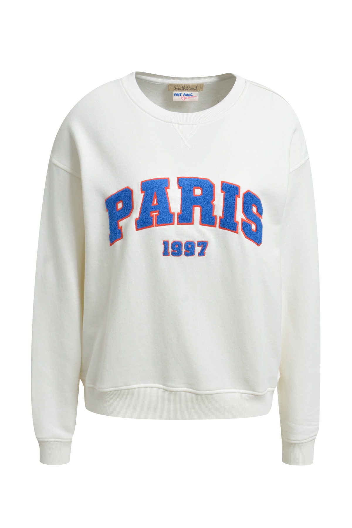 Image of Smith & Soul Sweatshirt, mit geripptem Rundhals, bestickt
