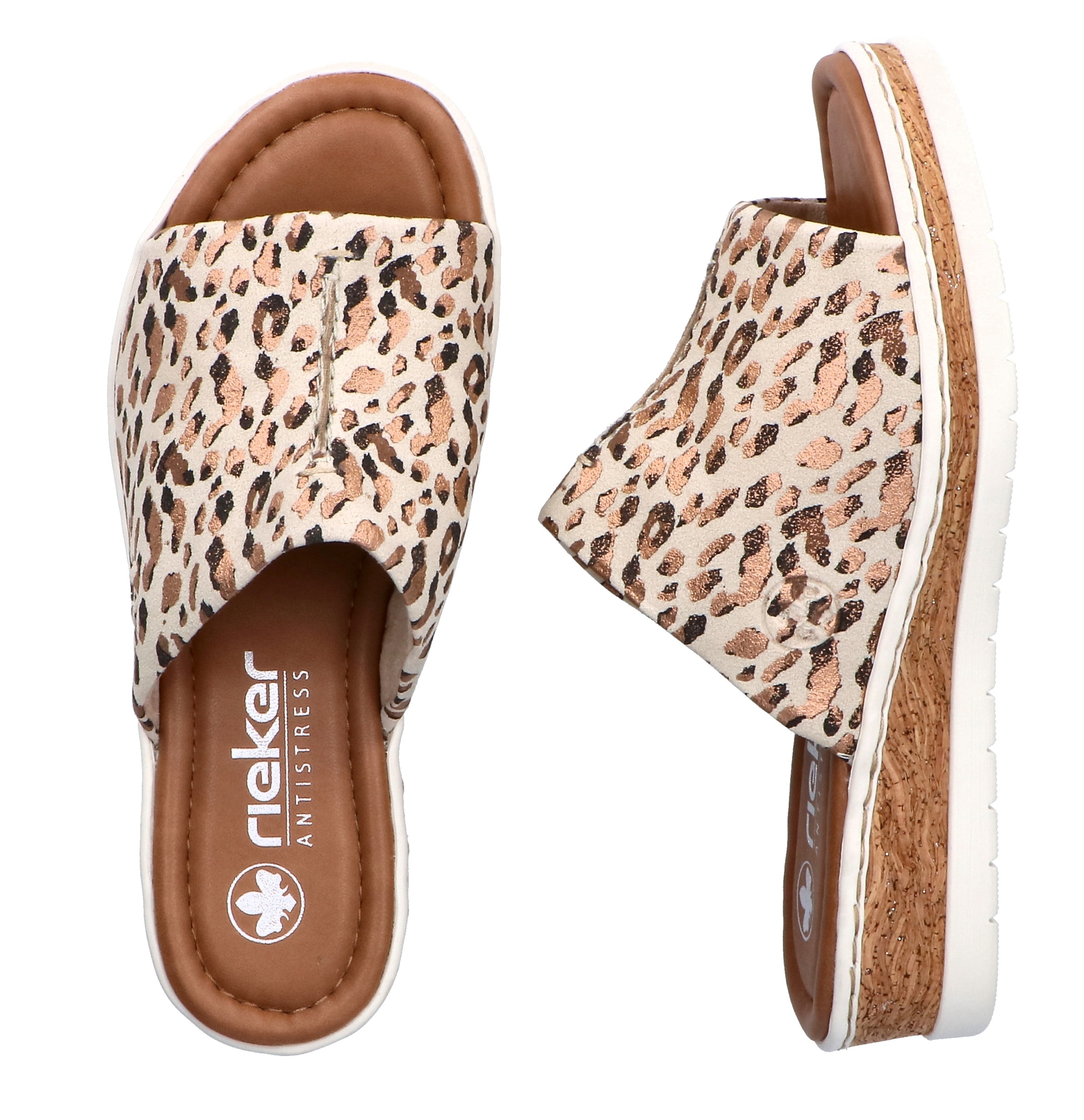 Rieker Pantolette  Chaussure d'été, chausson, talon compensé, à enfiler