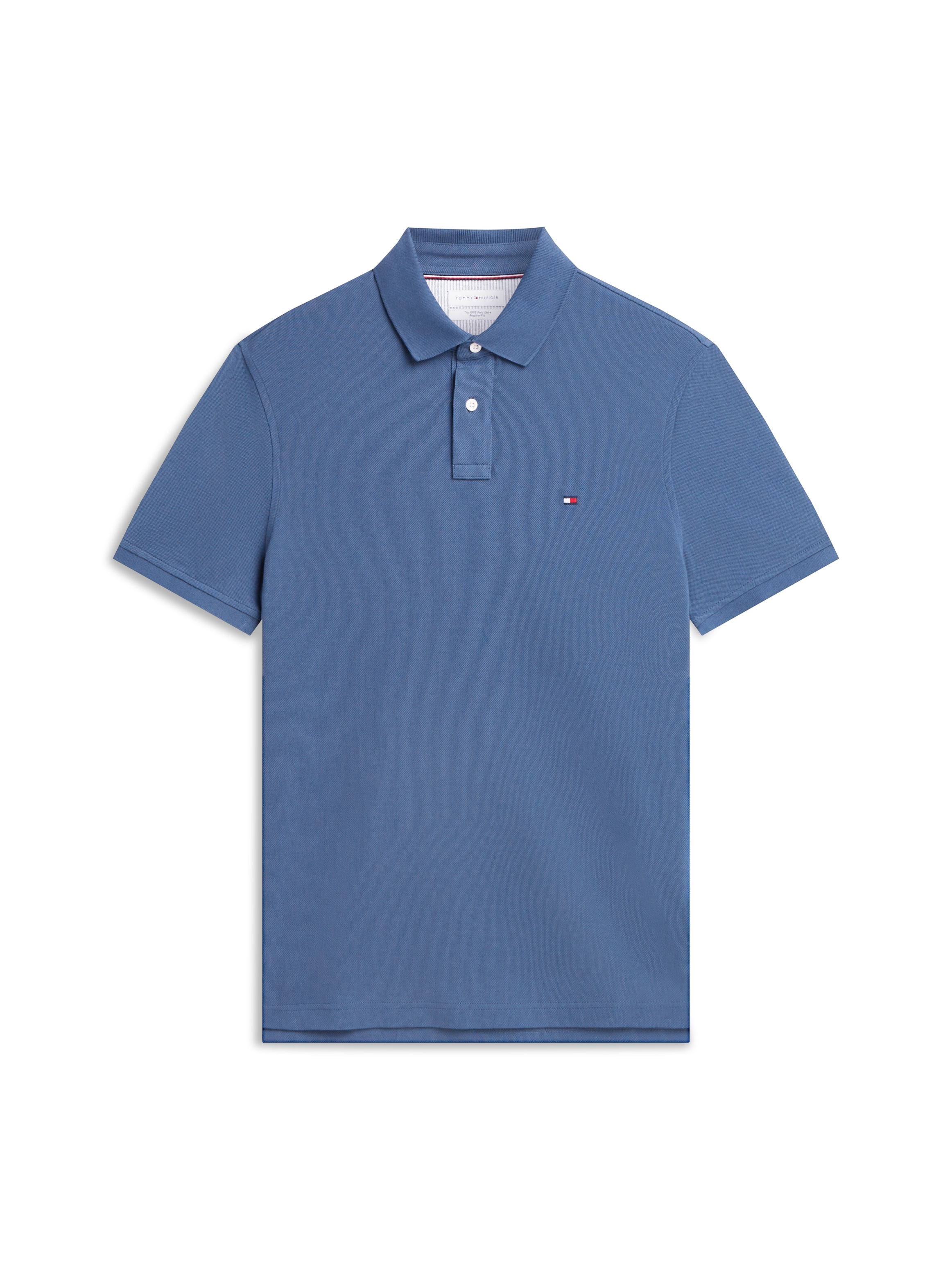 Tommy Hilfiger Polo »1985 REGULAR POLO mit Kontraststreifen und Knopfleiste« uni, sportif, coupe régulière, mélange coton, col polo