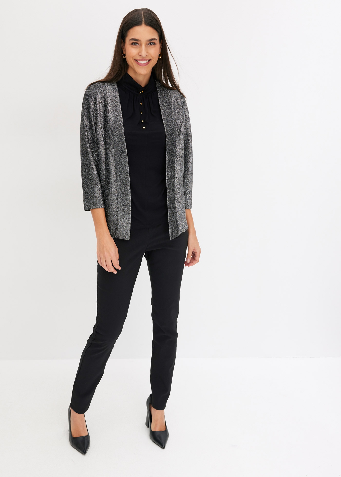 bonprix Blazer en jersey moderner Look, Slim fit Passform, mit Stretchanteil, eleganter Stil