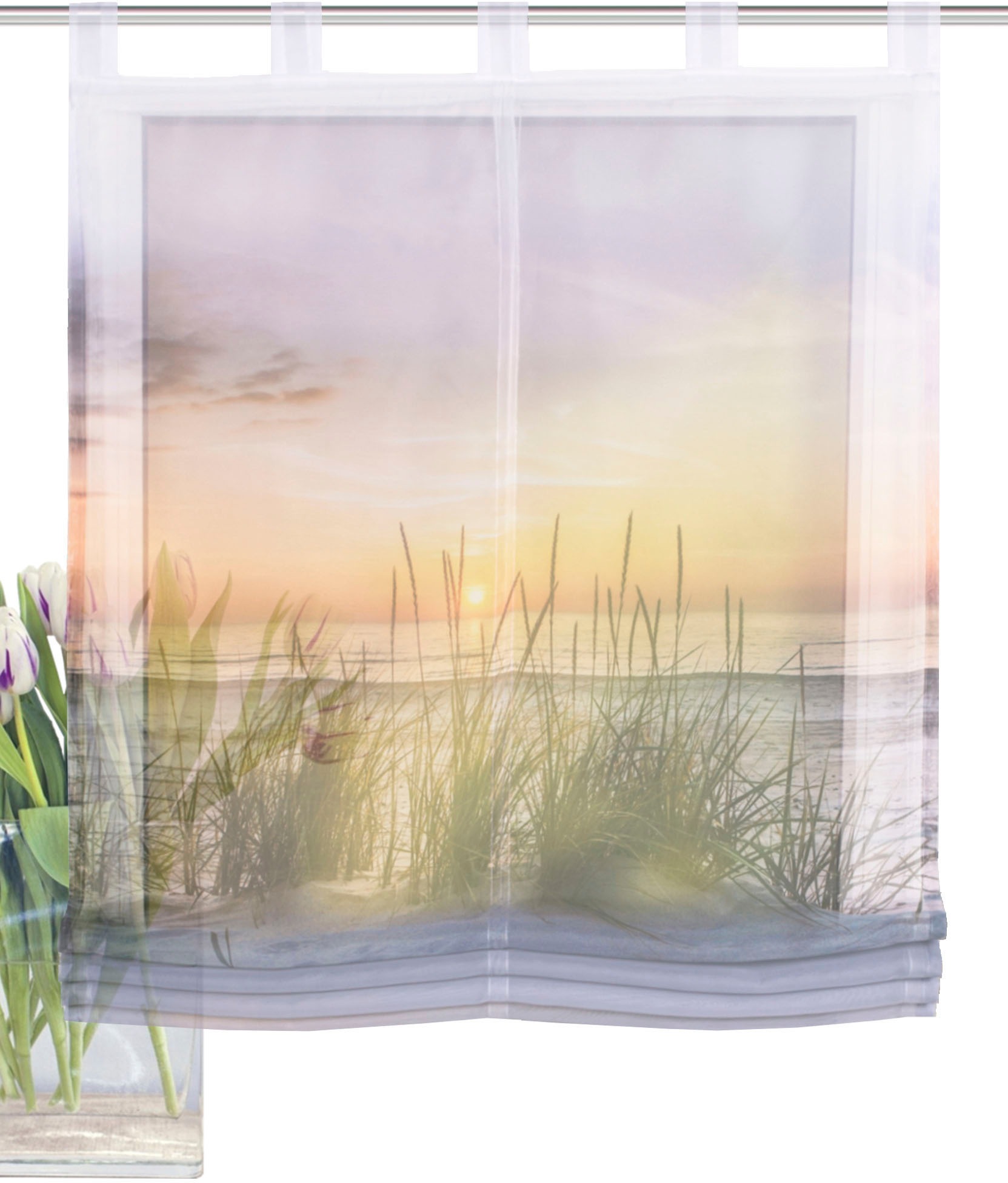 Image of HOME WOHNIDEEN Raffrollo »EVENING«, mit Schlaufen, freihängend, Digitaldruck bei Ackermann Versand Schweiz