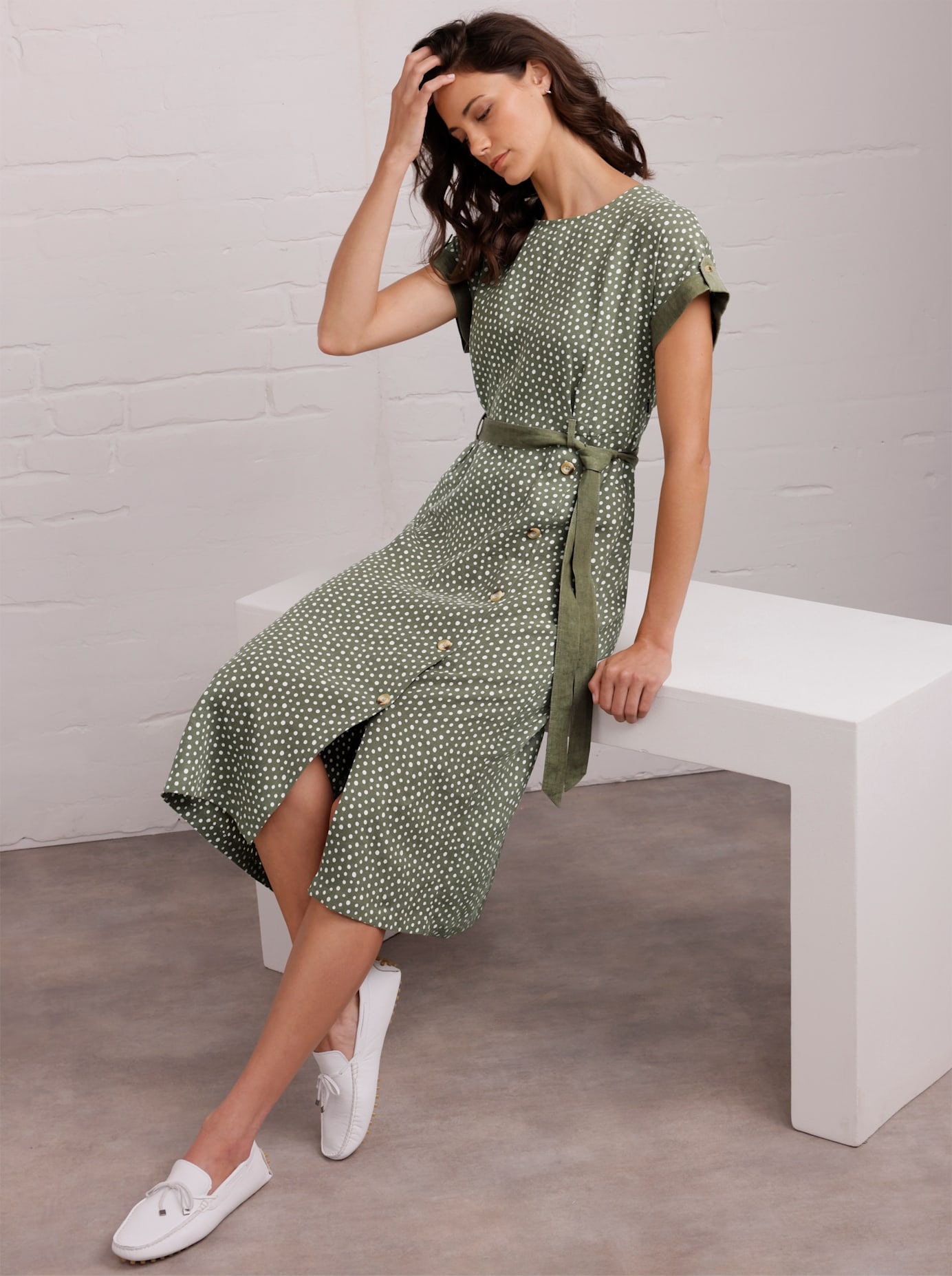 CREATION L PREMIUM Druckkleid "Leinen-Kleid"