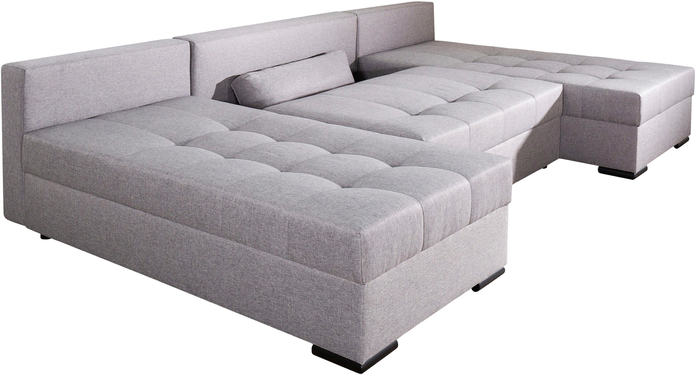 COLLECTION AB Wohnlandschaft »Josy, U-Form, Schlafsofa mit Bettkasten«, (Cord-/Mix), flexible Recamiere, Breite: 269cm, inklusive Rückenkissen