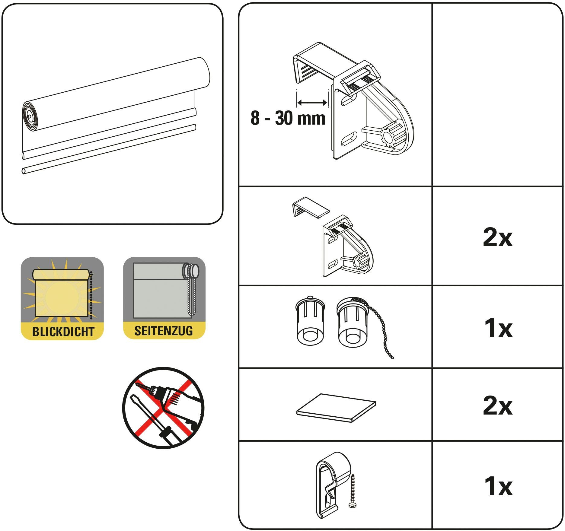 GARDINIA Seitenzugrollo, Lichtschutz, freihängend, Easyfix Tageslicht Rollo Digiprint Dekor