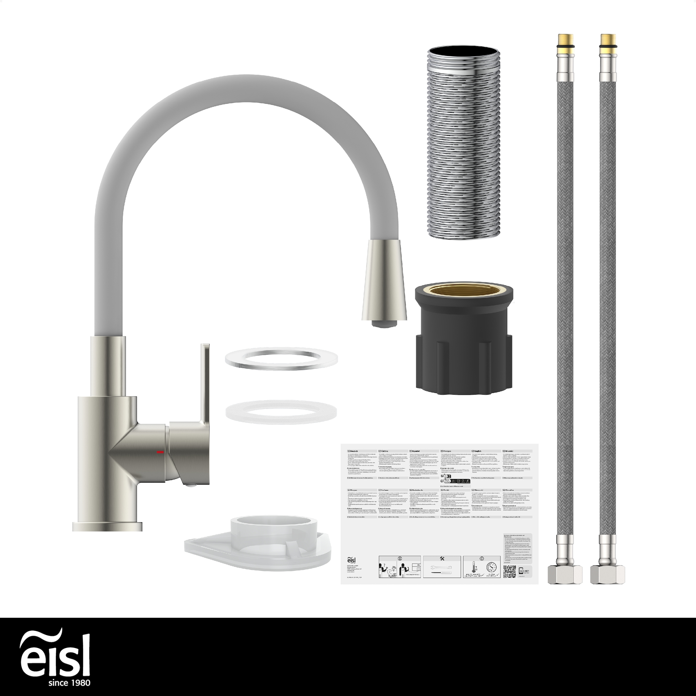 Eisl Robinet d'évier »Flexo« energiesparender Cold-Start, wassersparender Eco-Click,360° schwenkbar