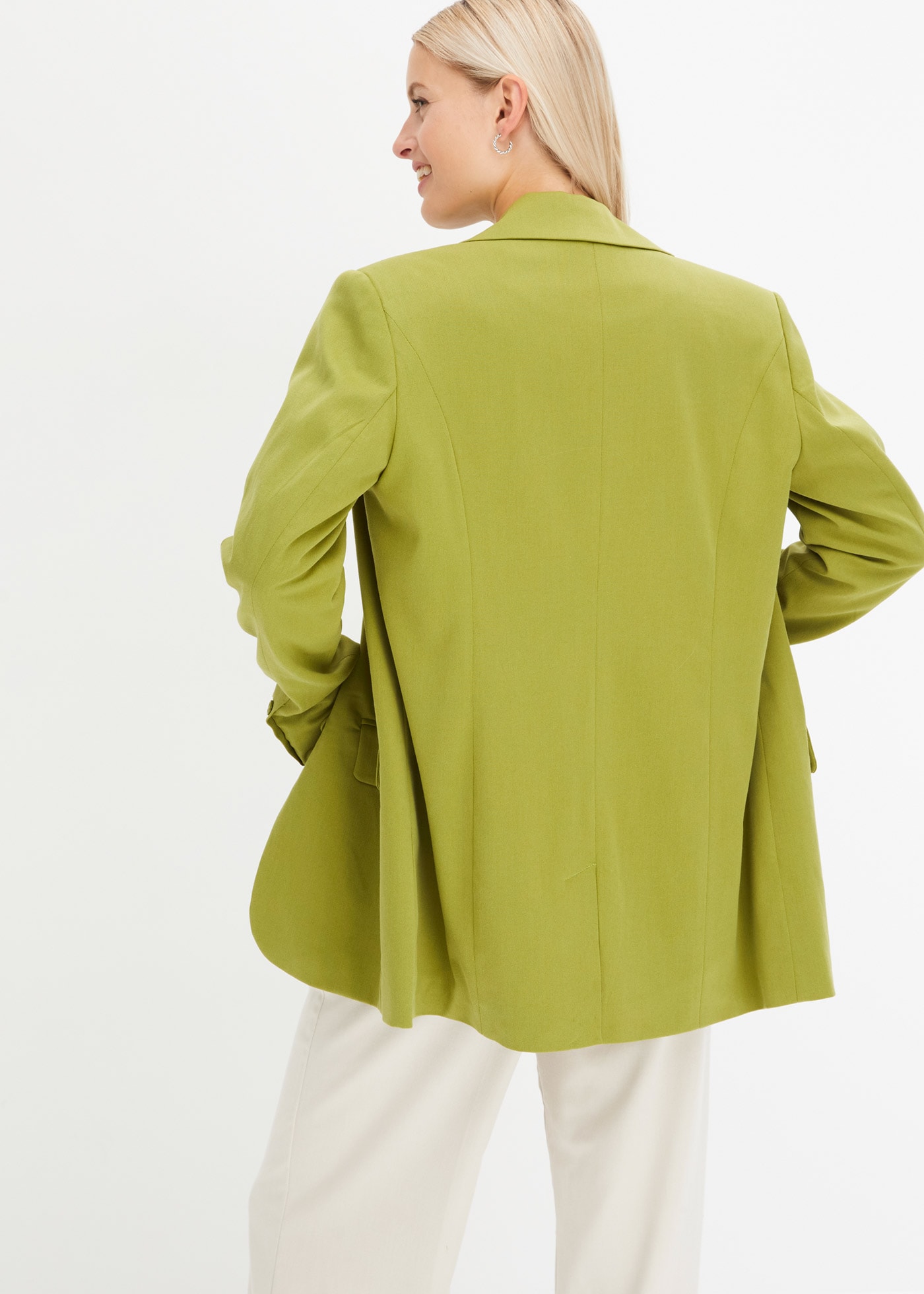 bonprix Blazer long trendiger Look, Oversize Passform, aus Viskose-Mix, unifarben