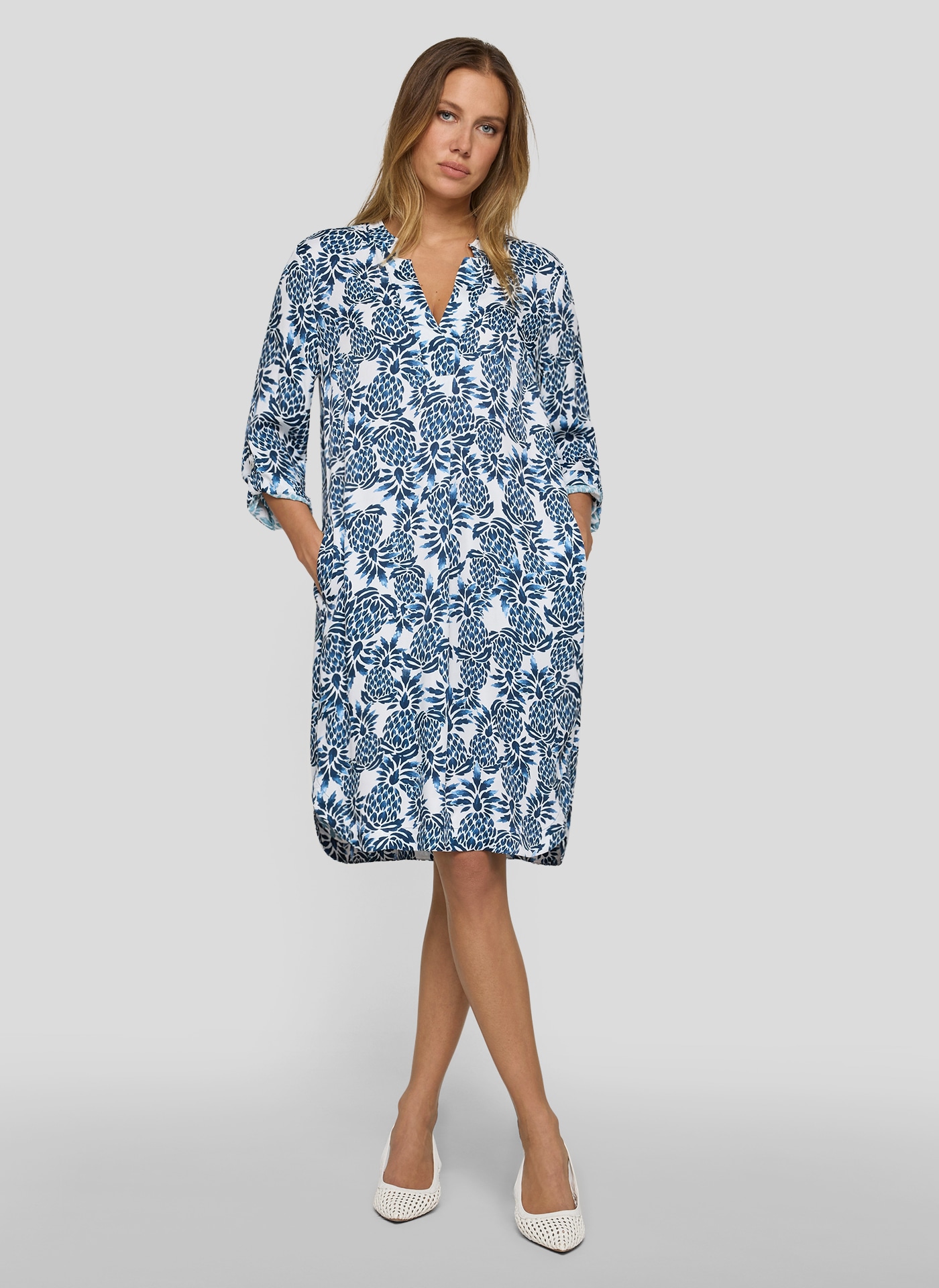 Rabe Robe imprimée Poches pour les mains mit floralem Allover-Print