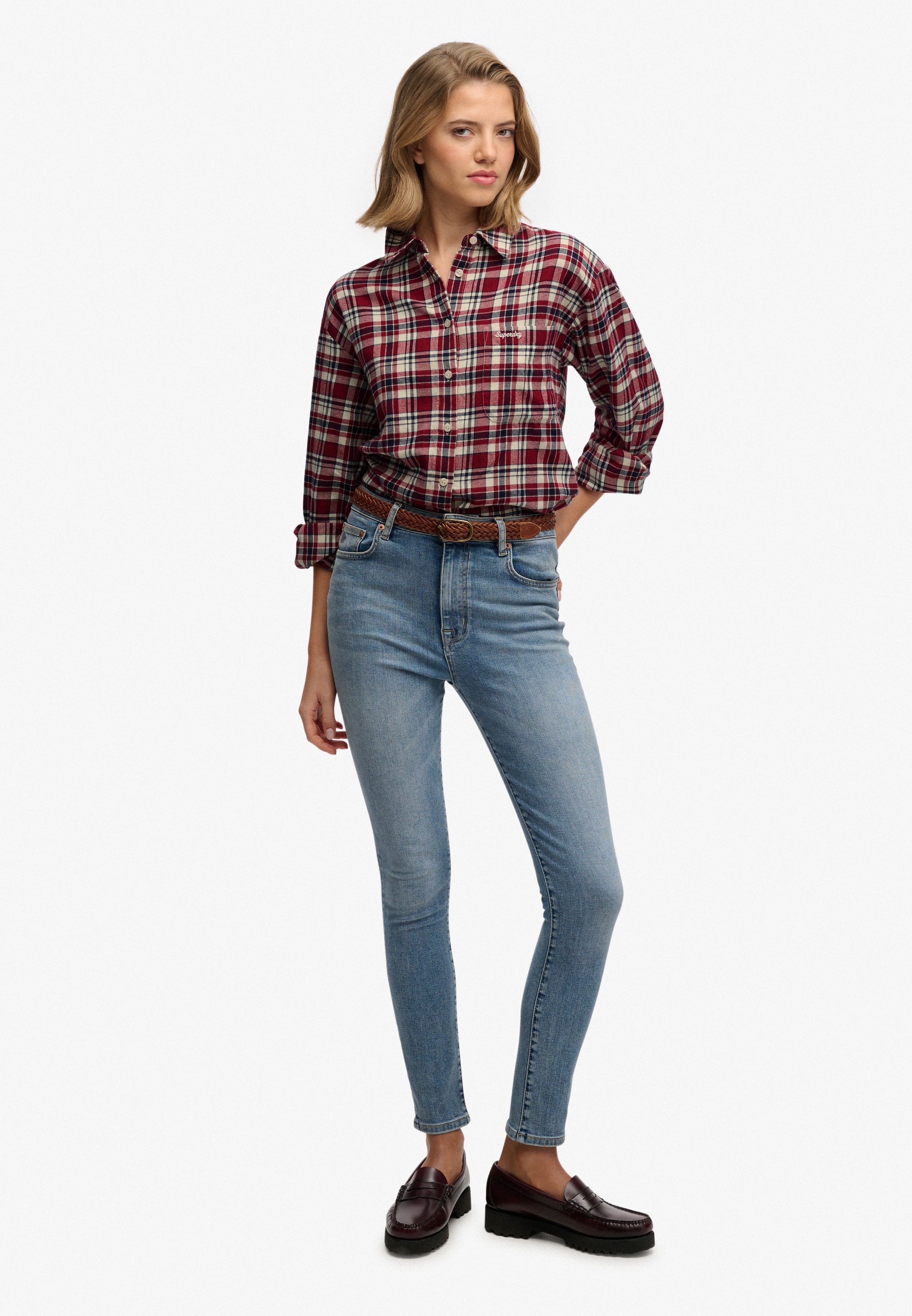Superdry Karobluse »CHECK FLANNEL RELAXED SHIRT« Baumwolle, aus weichem Flannel