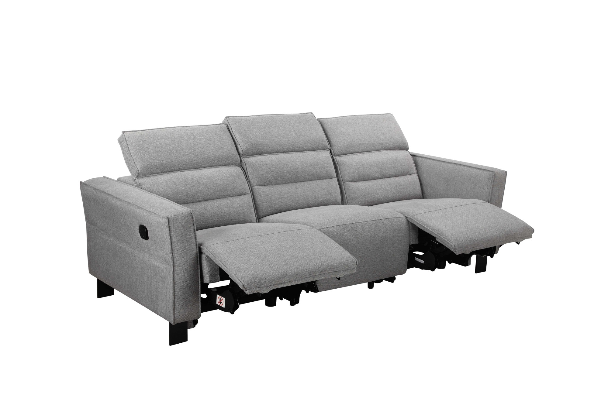 GOODproduct 3-places »Carpari Webstoff, 224 cm, man./elektr. Relaxfunktion« (USB A/C), ainsi que réglage de la tête