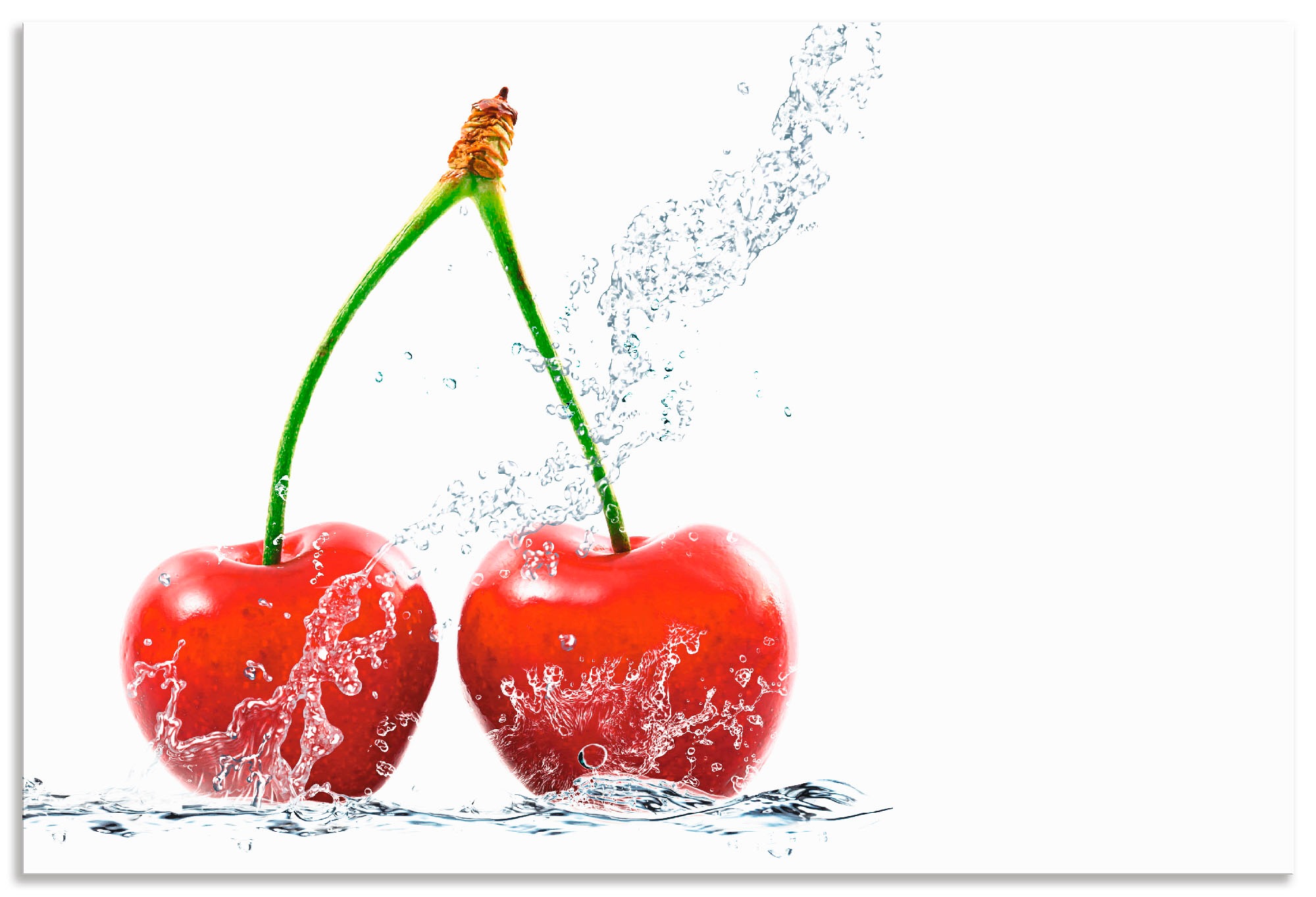 Image of Artland Küchenrückwand »Kirschen mit Spritzwasser«, (1 tlg.), selbstklebend in vielen Grössen - Spritzschutz Küche hinter Herd u. Spüle als Wandschutz vor Fett, Wasser u. Schmutz - Rückwand, Wandverkleidung aus Alu bei Ackermann Versand Schweiz