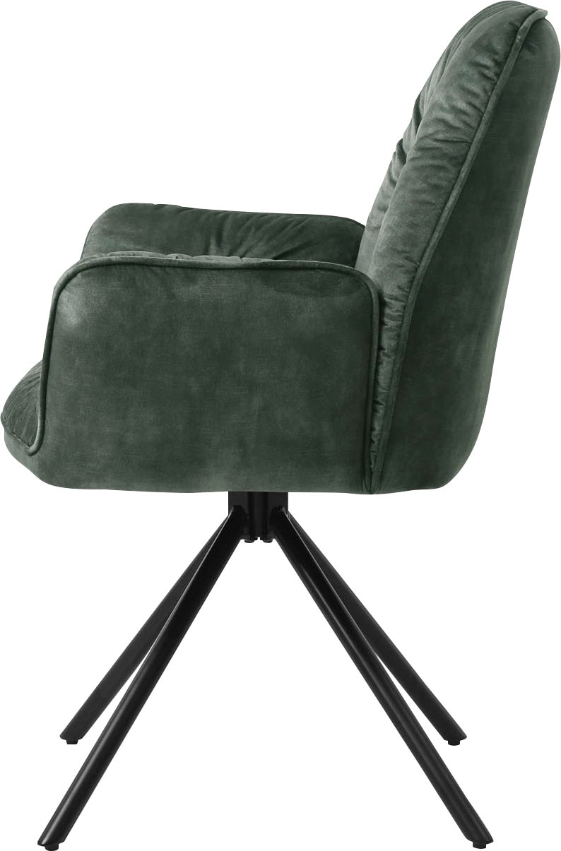 SalesFever Esszimmerstuhl »Ottawa Armlehnstuhl«, 1 St., Samtvelours, Esszimmersessel 360°Drehfunktion, Drehstuhl, Armlehnstuhl
