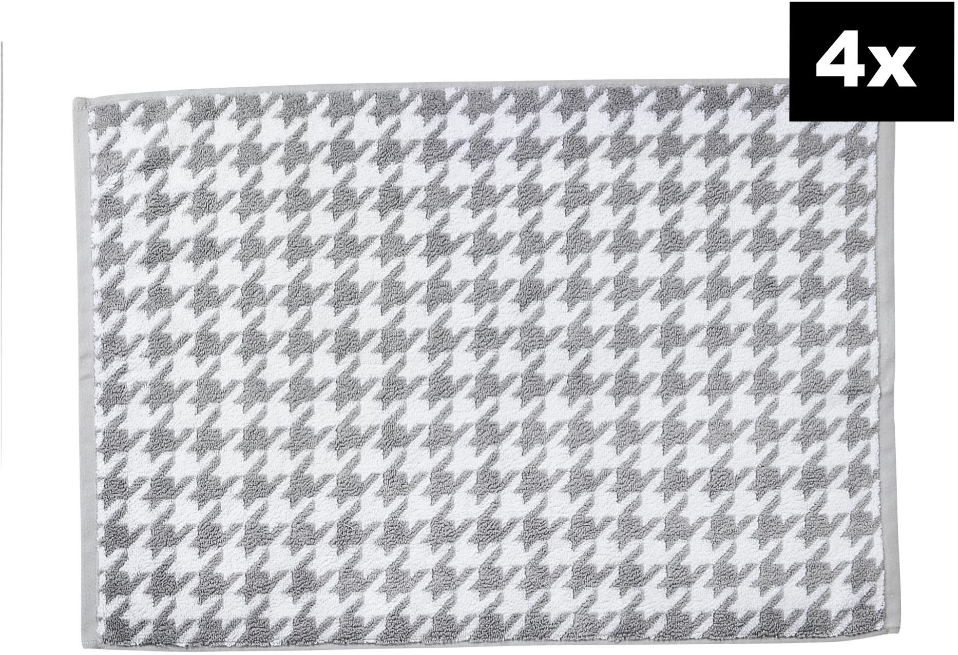 done.® Badematte »DAILY SHAPES Bird 4er-Set« Höhe 5 mm fussbodenheizungsgeeignet Badvorleger aus 100% Baumwolle, Jacquardgewebt