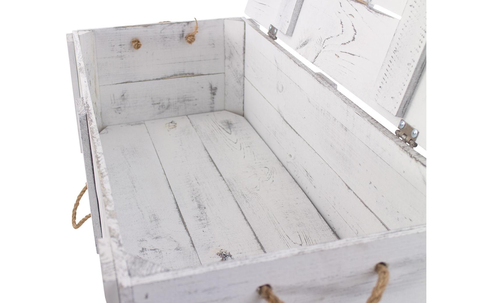 Holz Zollhaus Holzkiste »Vintage Shabby Weiss, 85 x 40 cm«, Herkunftsland Ukraine, Holzart Kiefer