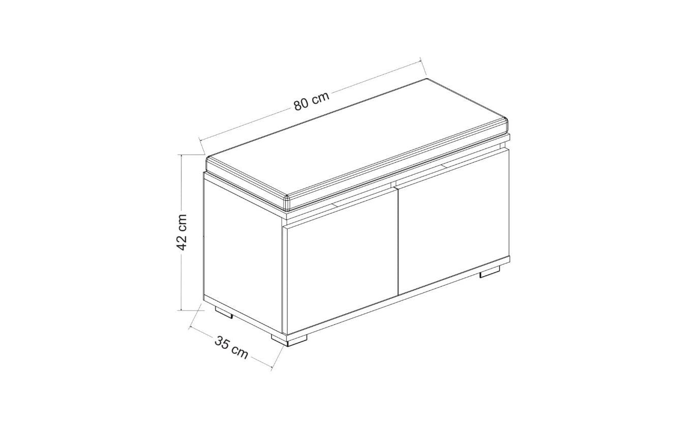 Schuhschrank »Woody Fashion Drago 80 x 42 x 35 cm, Weiss/Schwarz«