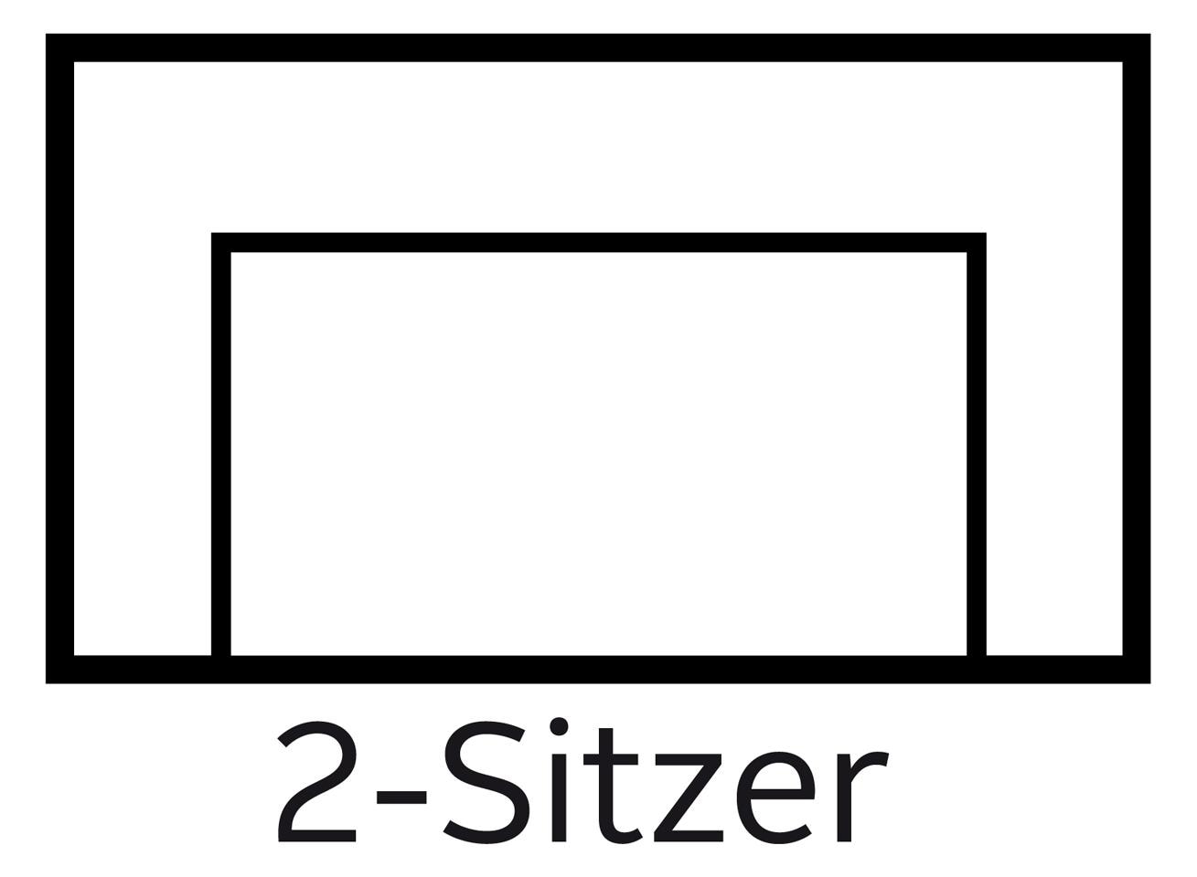 Places of Style 2-Sitzer »Pinto, 166 cm, Cord, Chenille, Lederoptik«, mit Keder, schwarze Metallfüsse, Wellenunterfederung