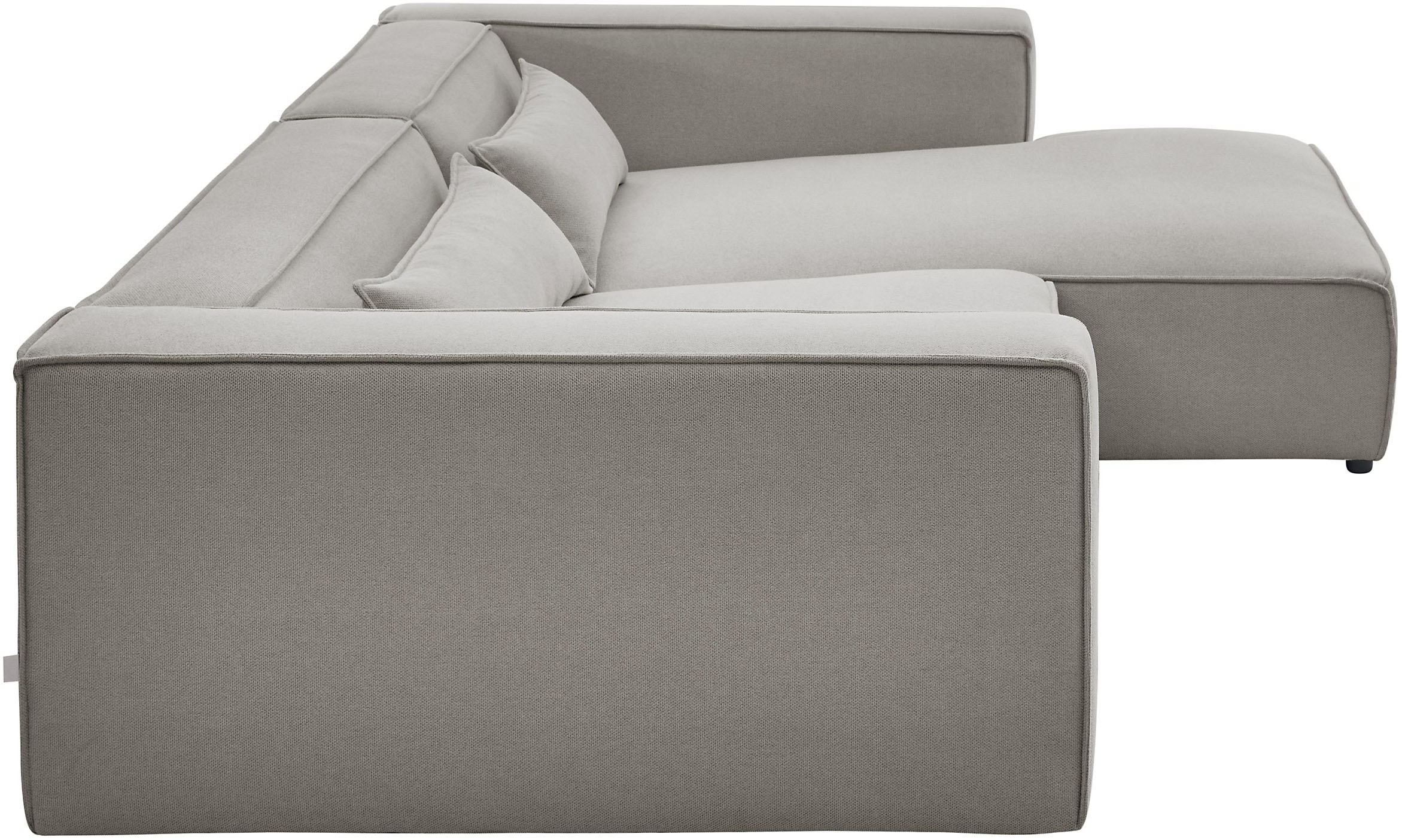 LeGer Home by Lena Gercke Ecksofa »PIARA XXL Strukturstoff, Big-Sofa, L-Form« wahlweise Ottomane rechts/links, Kedernaht, extra tiefe Sitzfläche