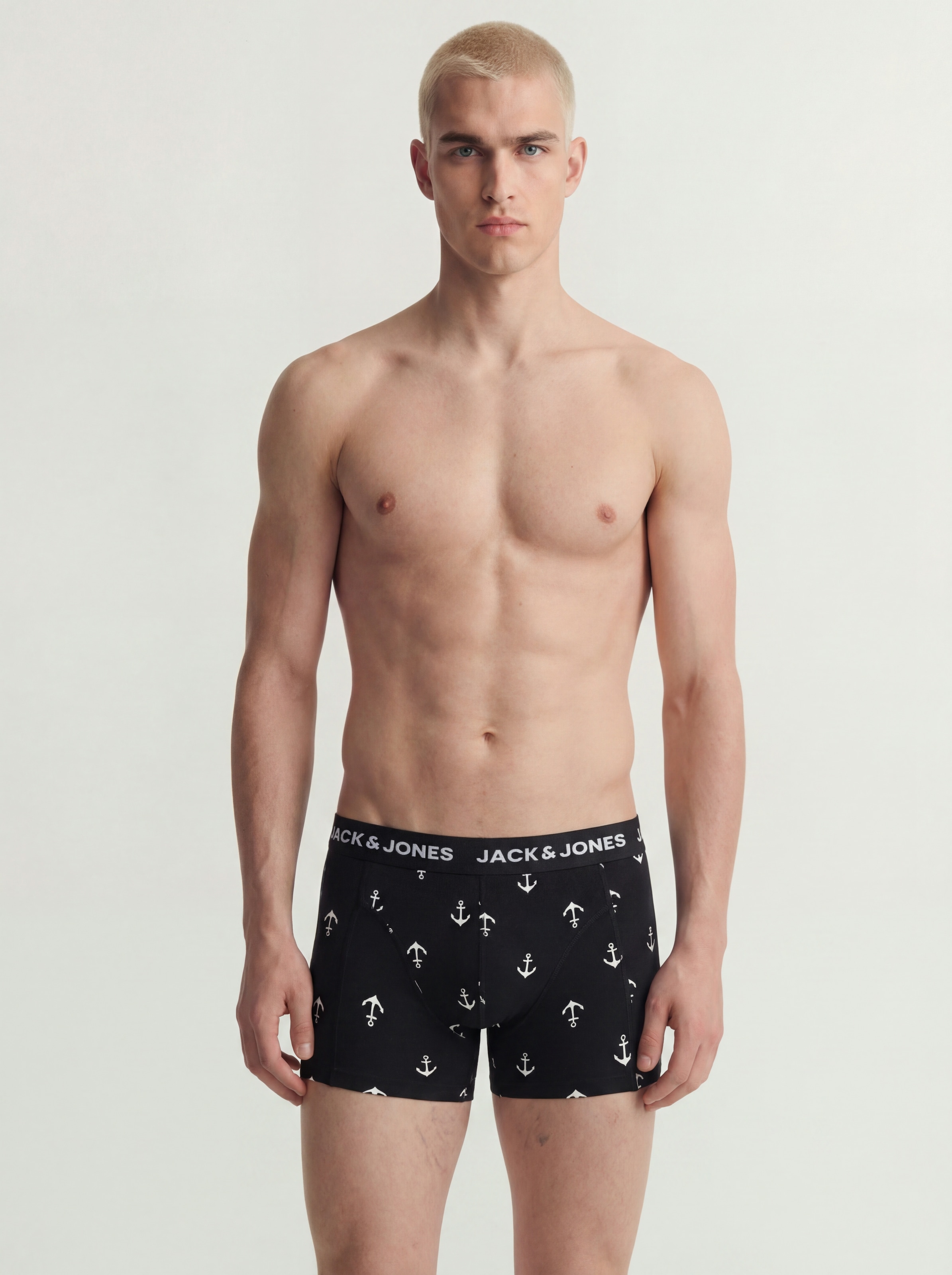 Jack & Jones Tronc »JACCENTRAL TRUNKS 3 PACK SN« Paquet, 3 cuis mélange de coton, ceinture élastique