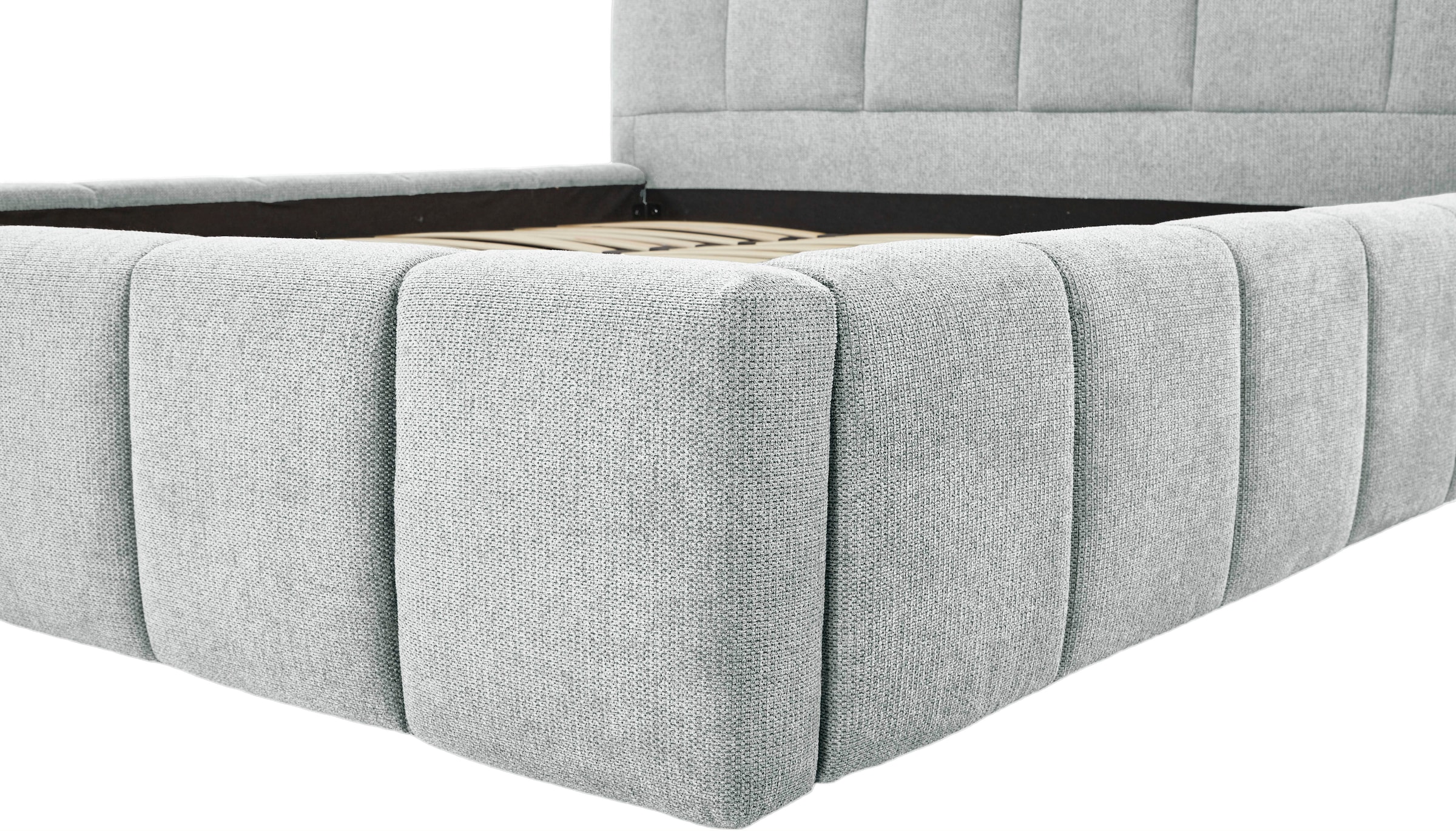 GOODproduct Lit rembourré »EDDION, Stauraumbett mit Lattenrost und Bettkasten, 180x200cm« hochwertiger Chenille-Bezug, gepolstertes Kopfteil und Rahmen