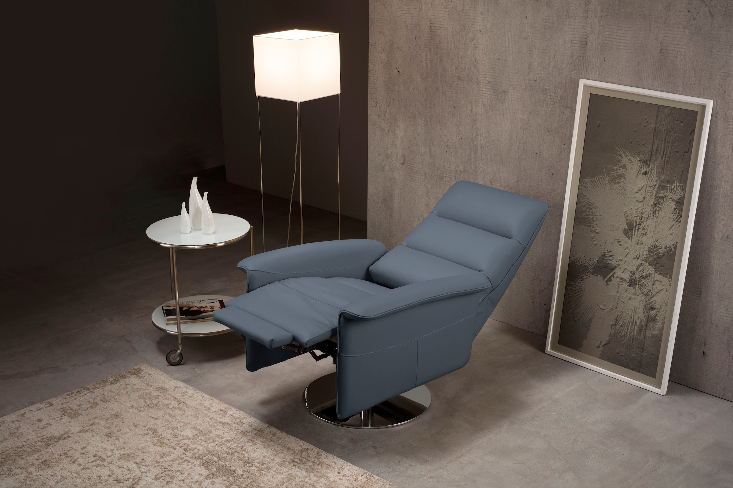 Egoitaliano Sessel »Kelly Designsessel«, drehbar, manuelle Relaxfunktion mit Push-Back-Mechanismus