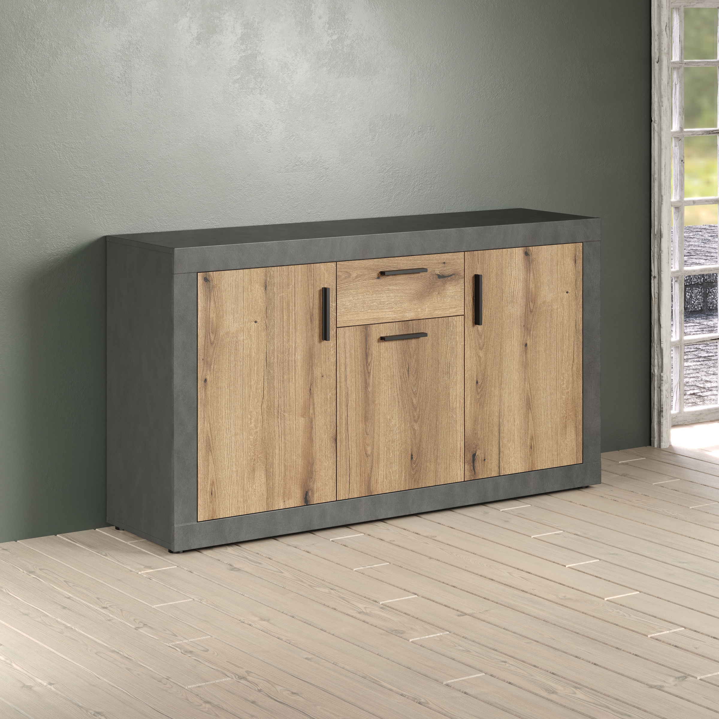 INOSIGN Sideboard »Bergen« Packung, 1 Stk. tlg. Sideboard mit 3 Türen & 1 Schublade - (B/T/H) 149/40/83 cm