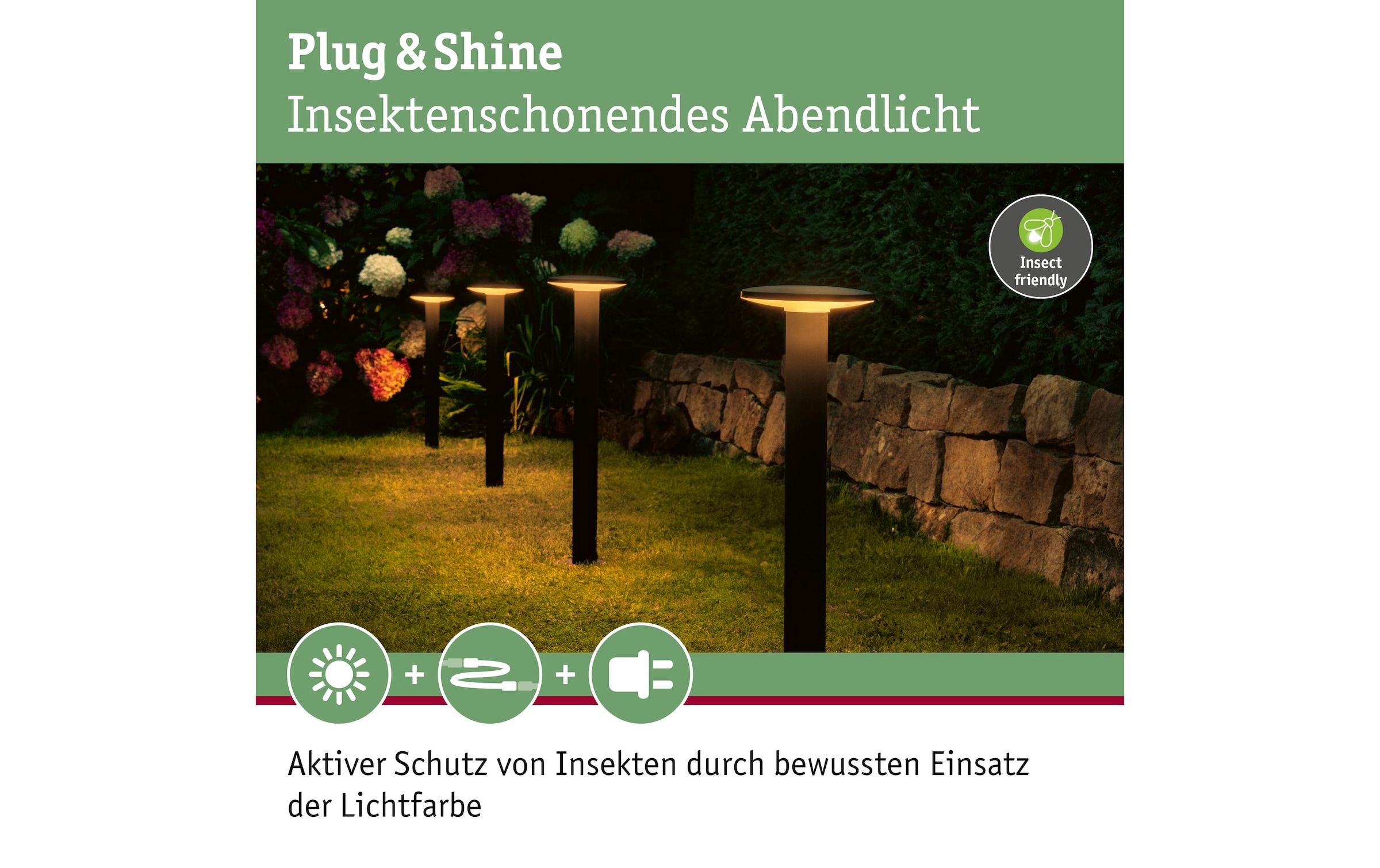 Paulmann Sockelleuchte »Plug & Shine Poller Plat«