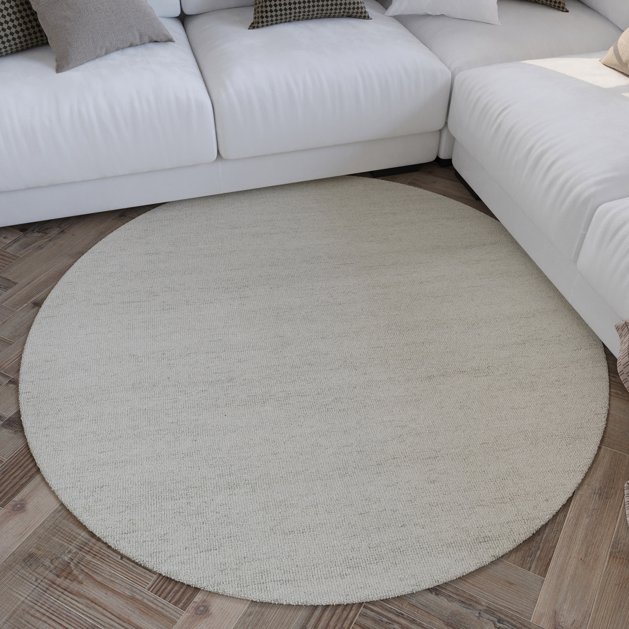 Image of Wecon home Wollteppich "Hamptons SIXTEEN" rund 10 mm Höhe Schurwolle, Kurzflor, Wohnzimmer, Schlafzimmer, elegant, meliert