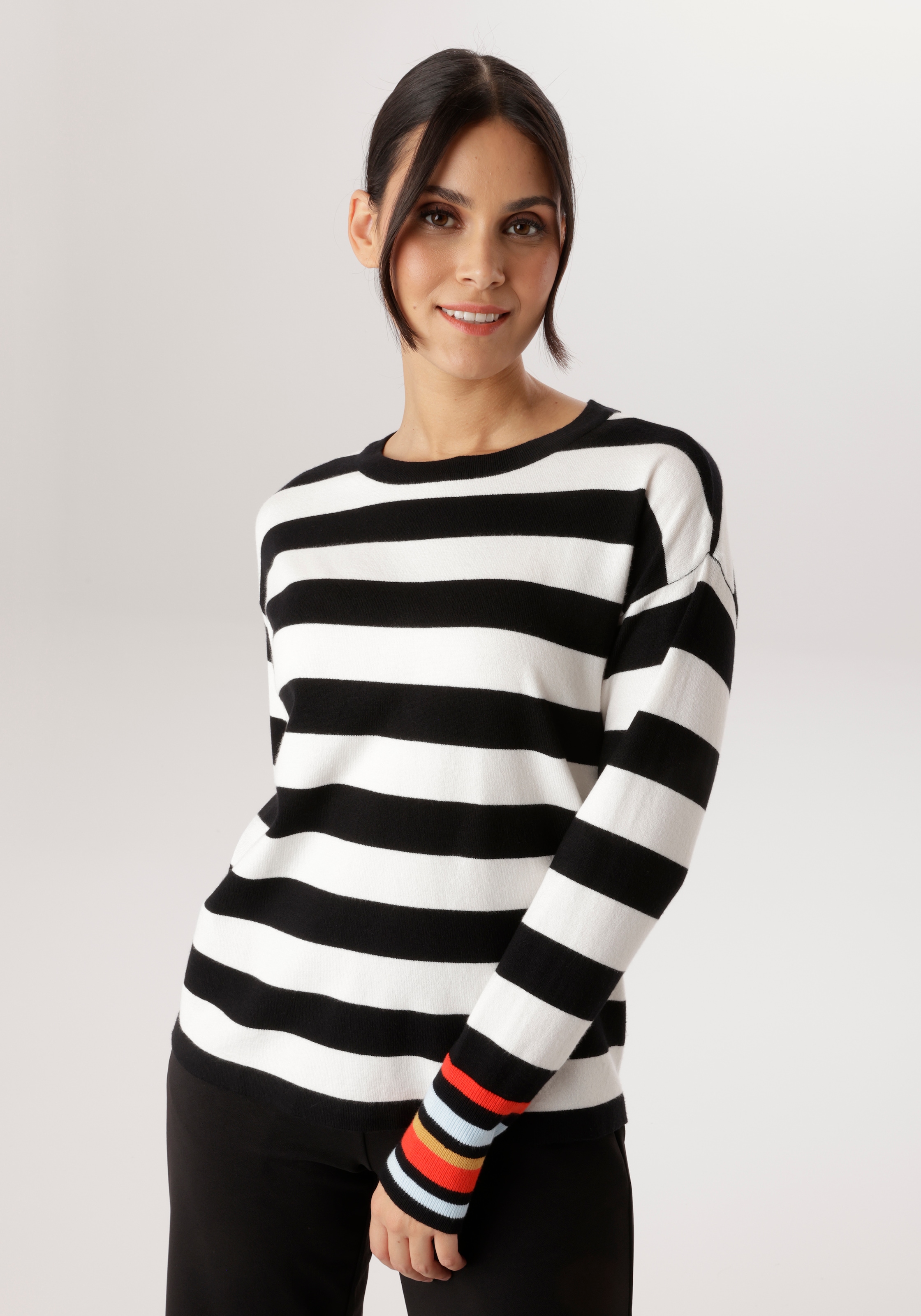 Image of Aniston SELECTED Strickpullover mit modischen Farbakzenten den Ärmeln - NEUE KOLLEKTION