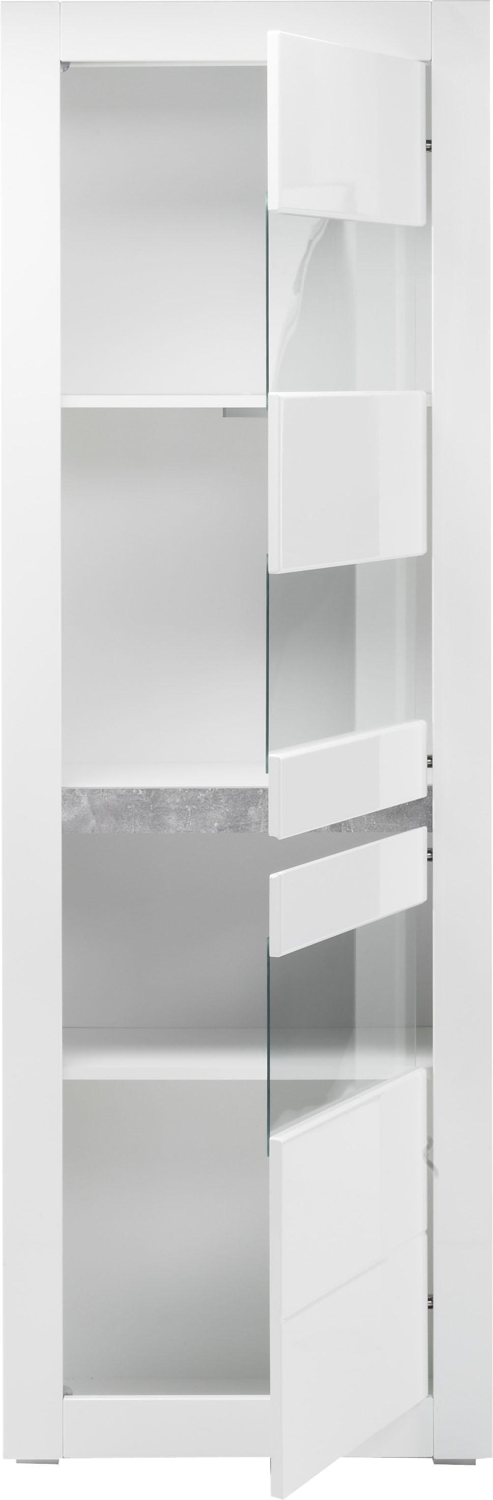 Home affaire Vitrine »Carat« Höhe 198 cm, zwei Leisten angeliefert, 1 x grau, 1 x weiss