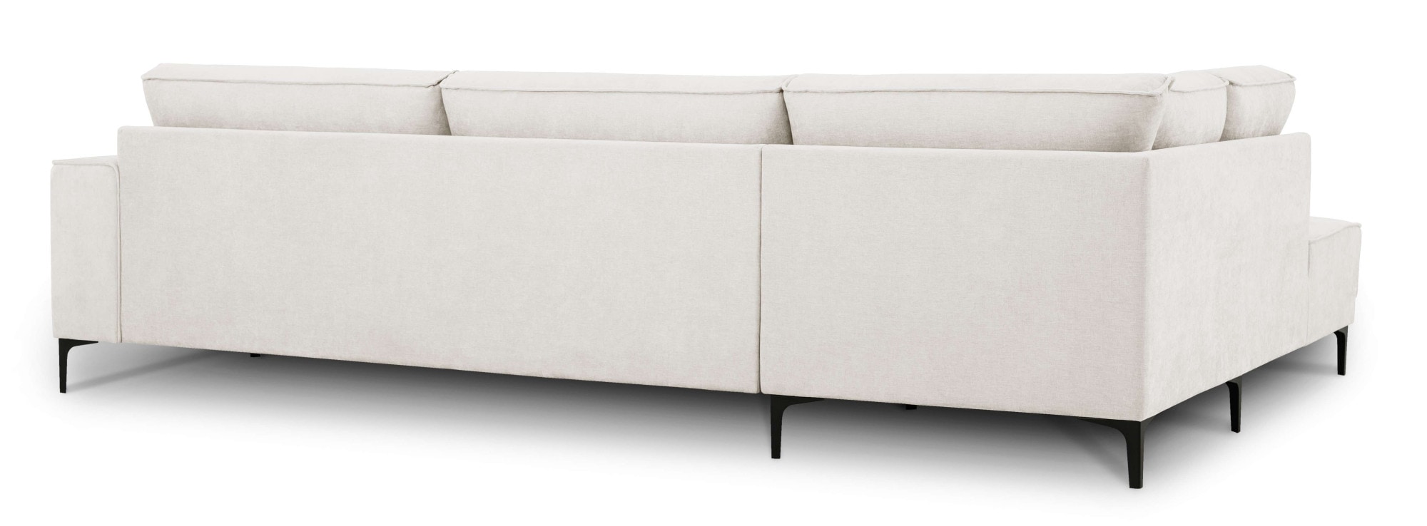 Places of Style Ecksofa »Polsterecke Oland, Struktur, Flachgewebe, Luxus-Microfaser, Boucle«, L-Form, 289 cm, Wellenunterfederung, Skandi-Design, Metallfüsse