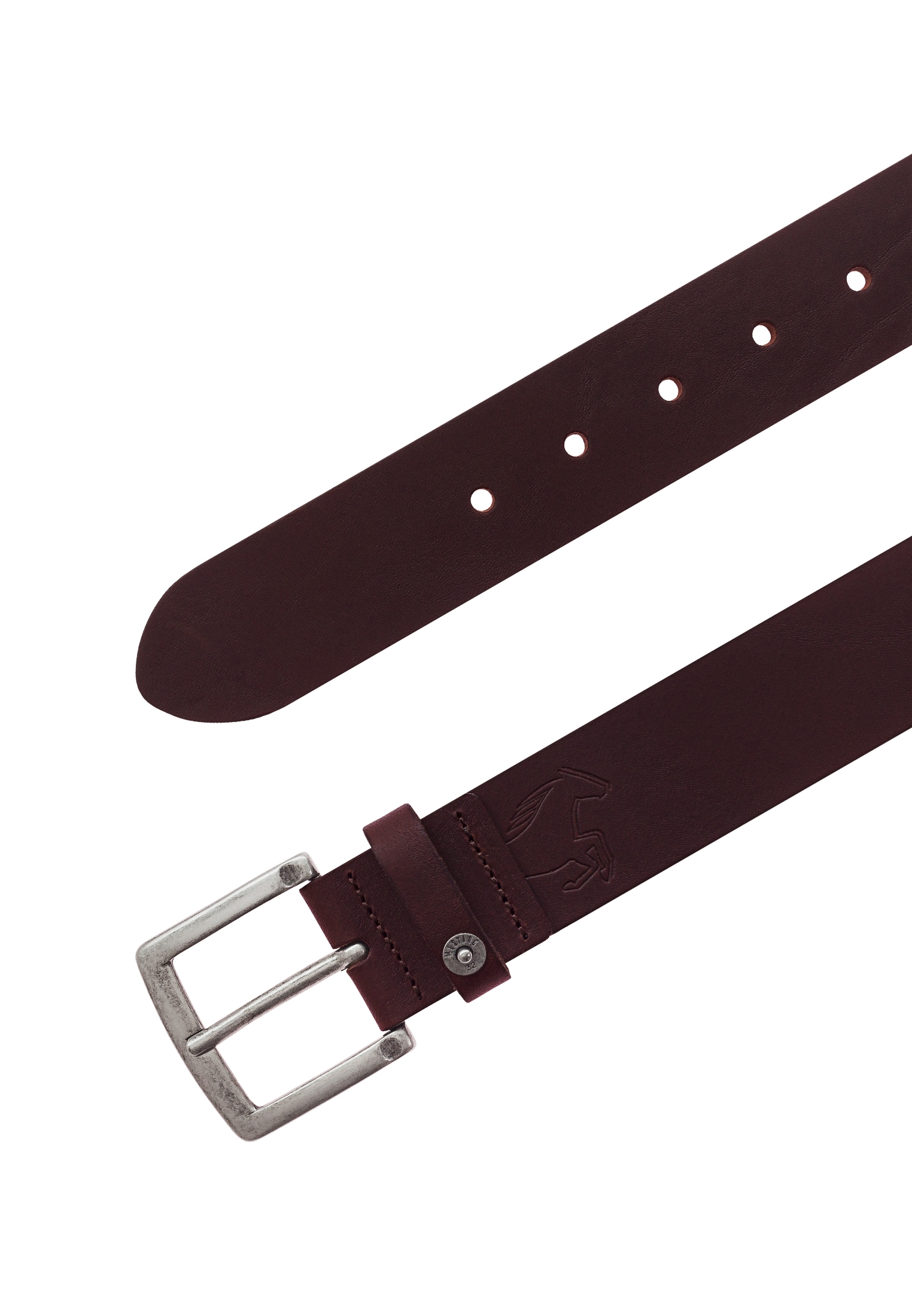 MUSTANG Ceinture en cuir 1 cuis Mit Druckknopf-Applikation auf der Schlaufe, 4 cm
