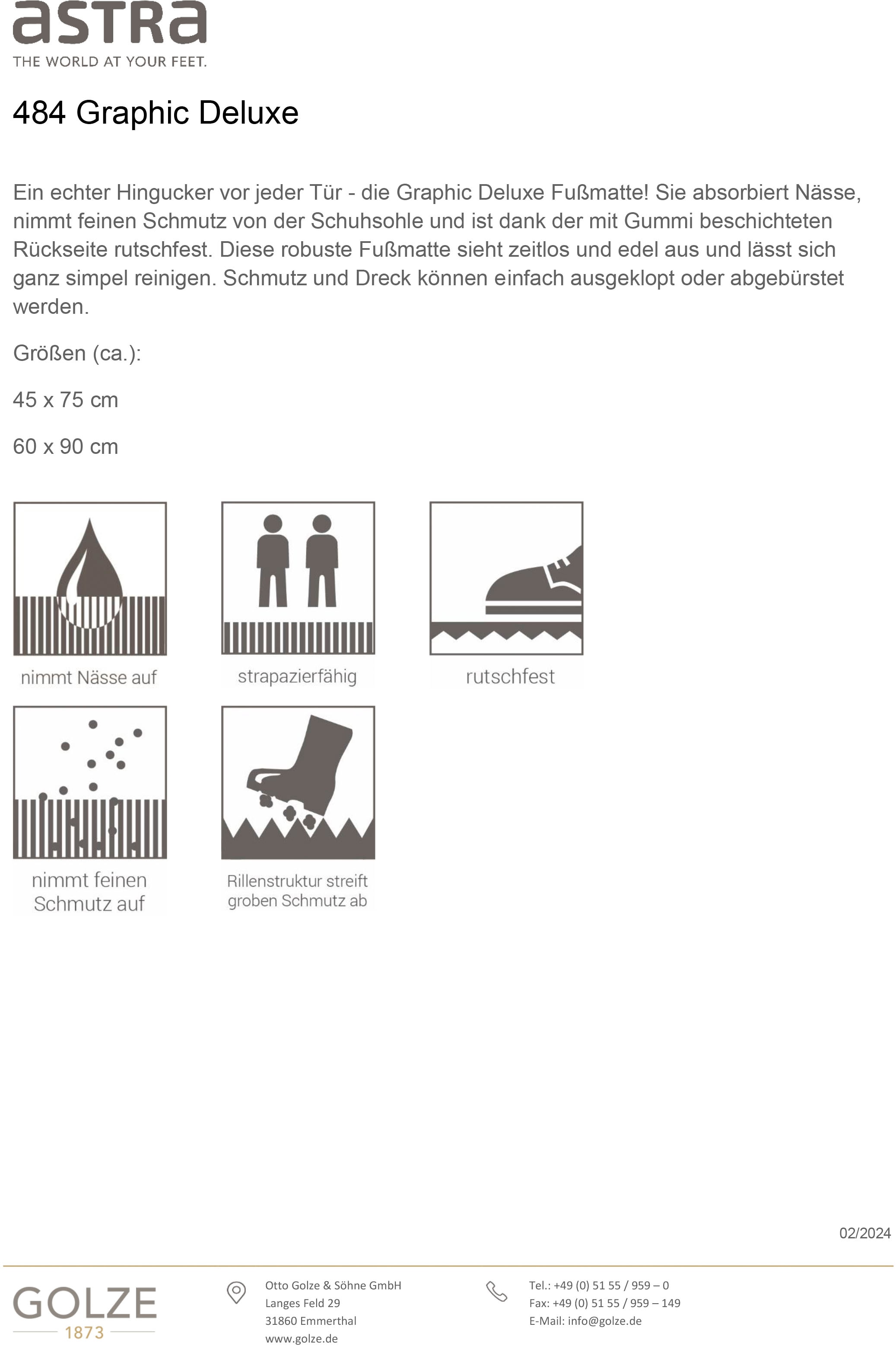 ASTRA Fussmatte »GraphicDeluxe« rechteckig 8 mm Höhe Türmatte, wetterfest, schmutzabweisend, rutschfest