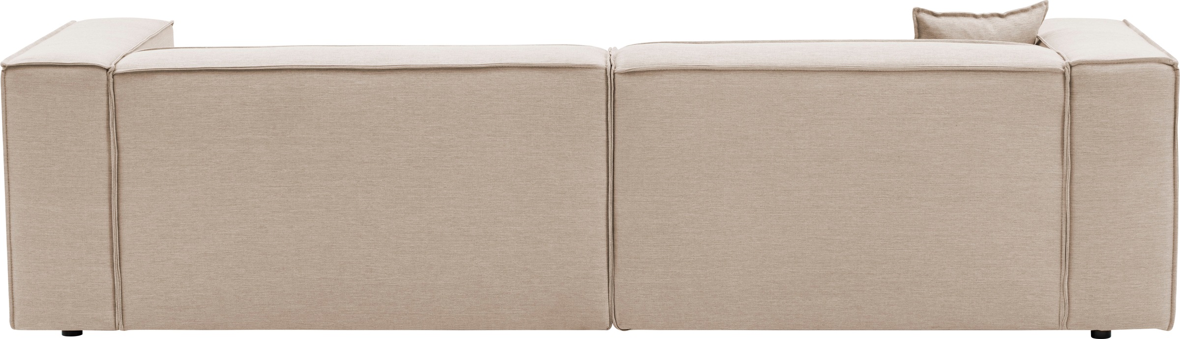 LeGer Home by Lena Gercke 3-Sitzer »PIARA, Couch mit Kedernaht, Sofa in Cord oder Leinenoptik«, schwarze Füsse, bequemer Sitzkomfort
