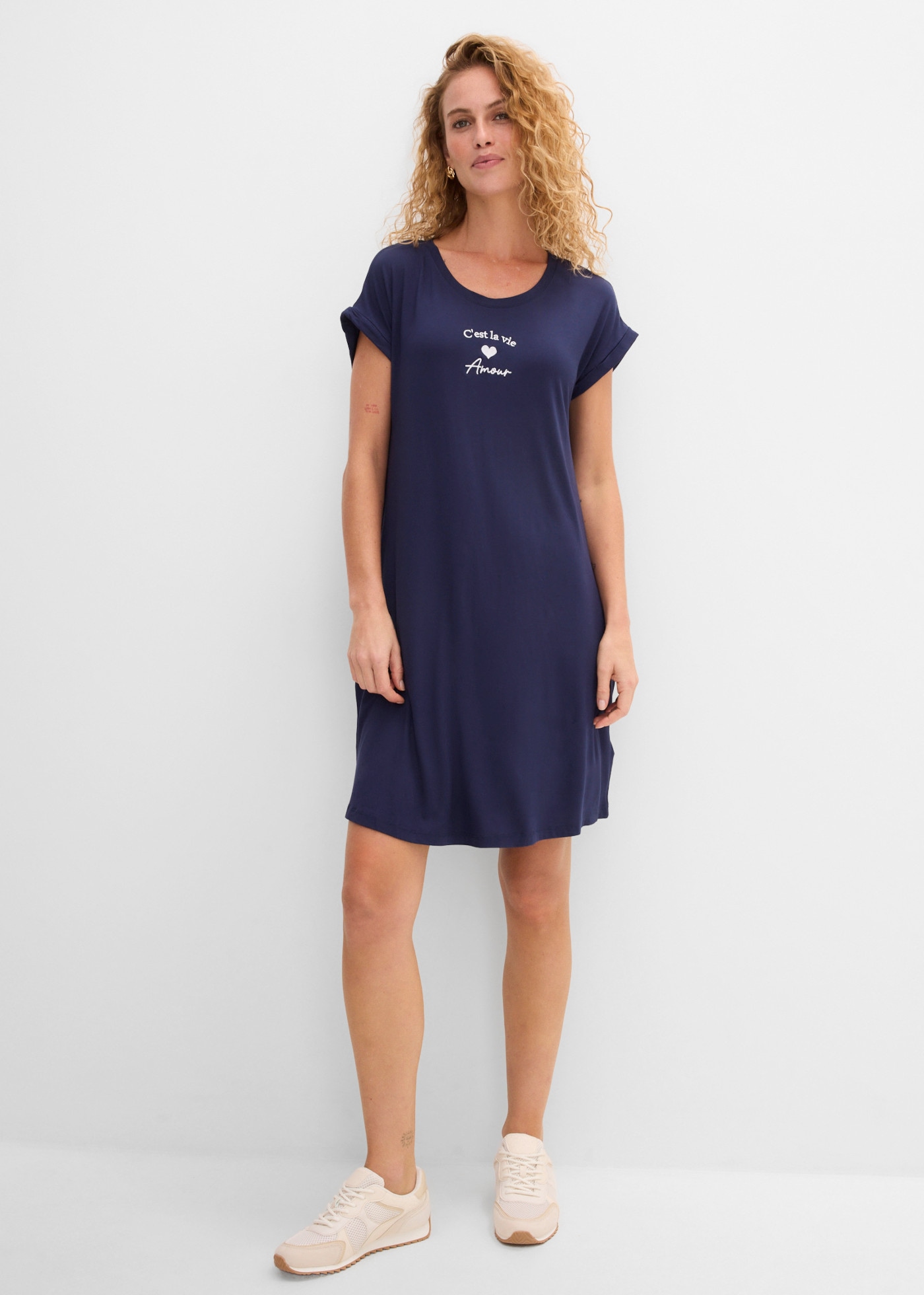 Image of bonprix Jerseykleid lockere Passform, aus Viskose und Elasthan, mit Rundhalsausschnitt