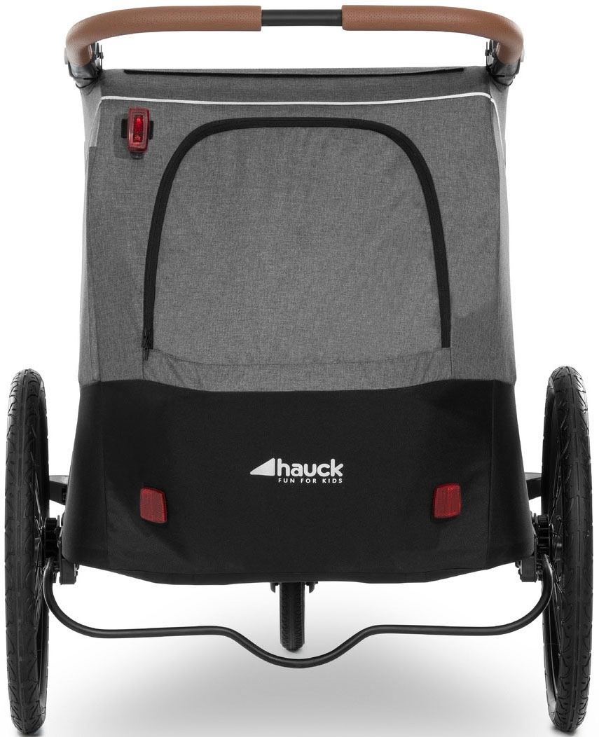 Hauck Fahrradkinderanhänger »2in1 Bike Trailer und Buggy Dryk Duo, melange grey« für 2 Kinder; inklusive Deichsel