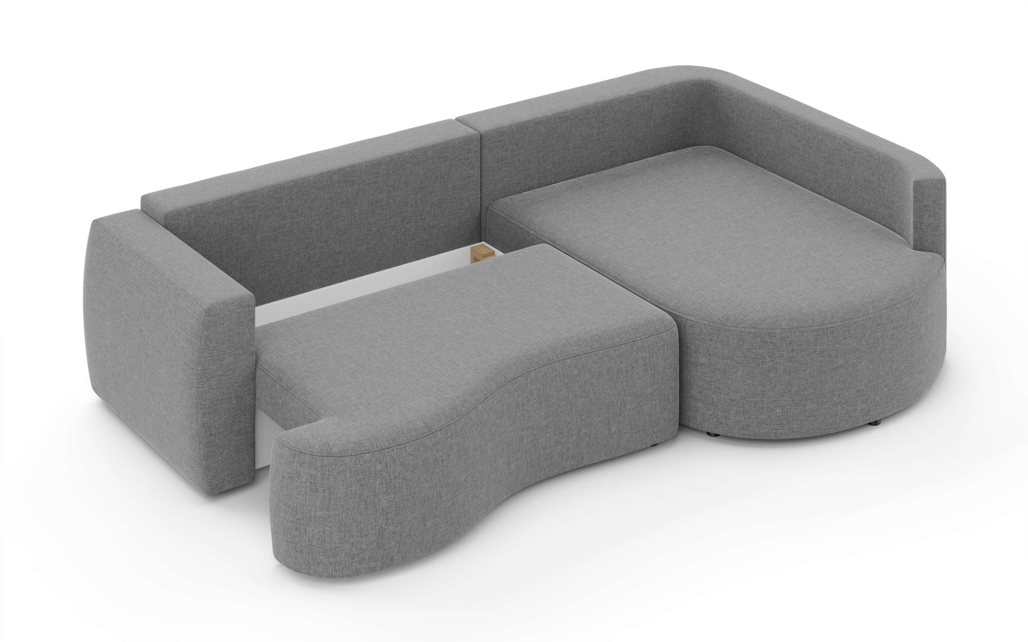 INOSIGN Ecksofa »Kahekili, Schlafsofa mit Bettkasten, Masse B/T/H: 255/181/90/ cm«, L-Form mit Wellenunterfederung, 7 Rückenkissen und 2 Zierkissen
